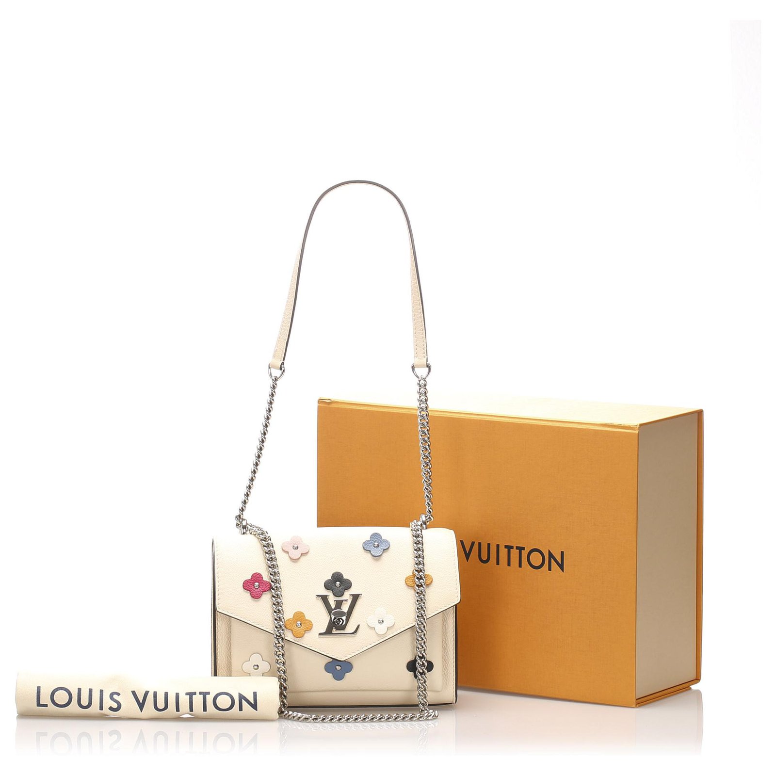 Louis Vuitton Brown MyLockMe Fleurs BB Multiple colors Beige Leather  Pony-style calfskin ref.224042 - Joli Closet