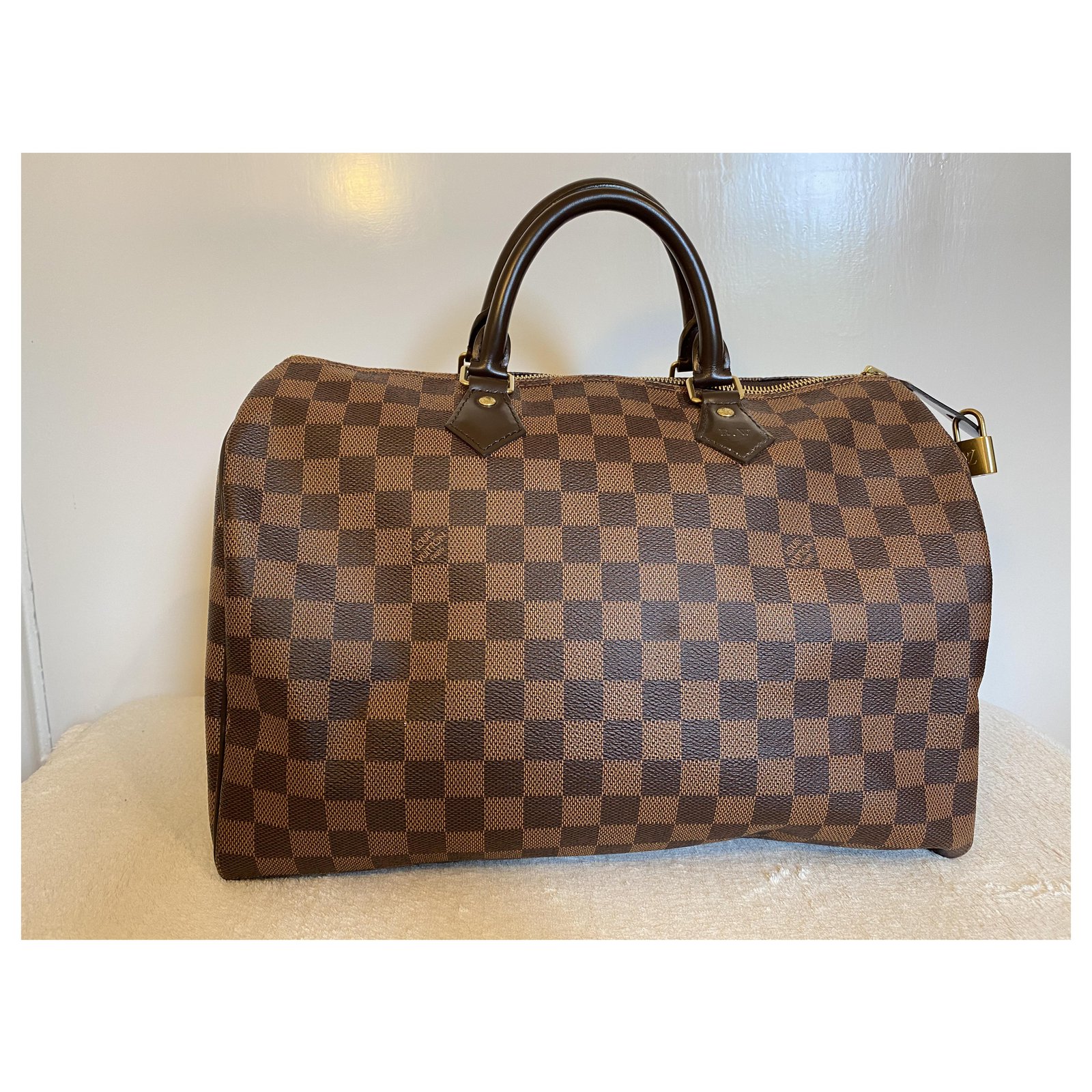 Louis Vuitton Damier Ebene Speedy 30 Brown Cloth ref.963704 - Joli Closet