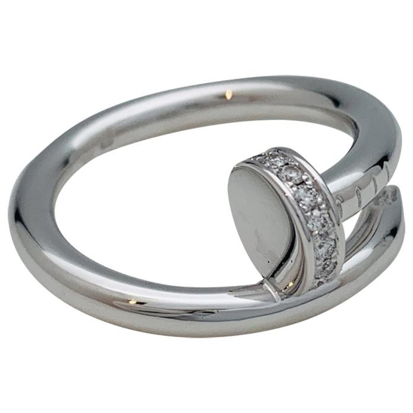 Bague cartier juste un clou en or blanc et diamants ref 224759