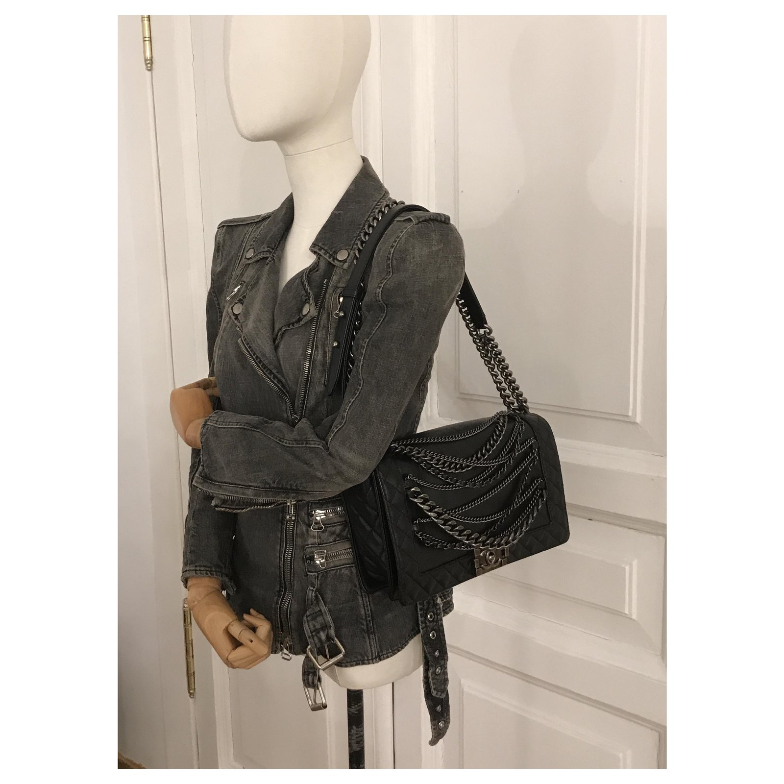 Chanel Enchained Tweed Boy Bag