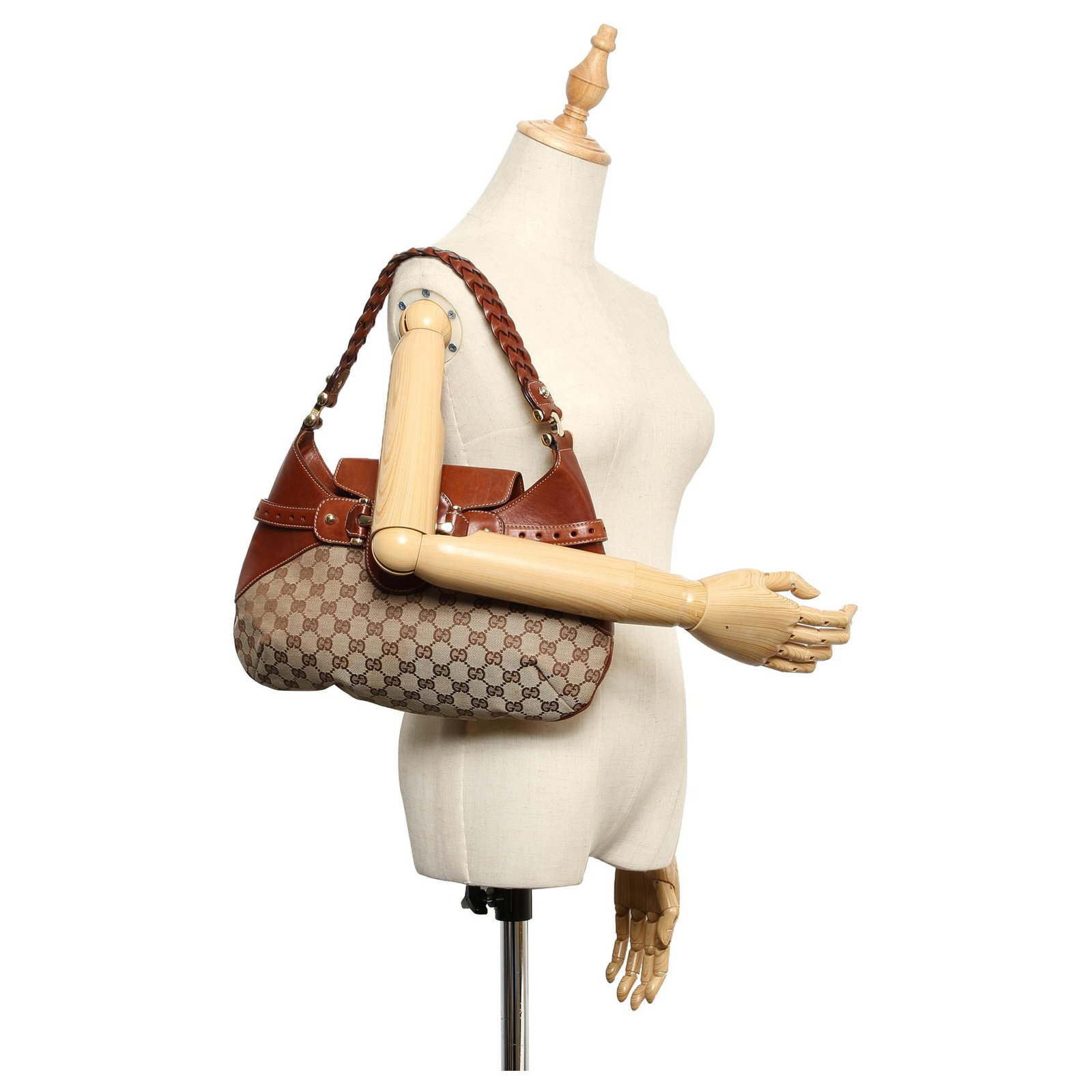 Gucci Cannes Crochet Pouch in 'Natural' Brown Wool Cloth ref.993917 - Joli  Closet