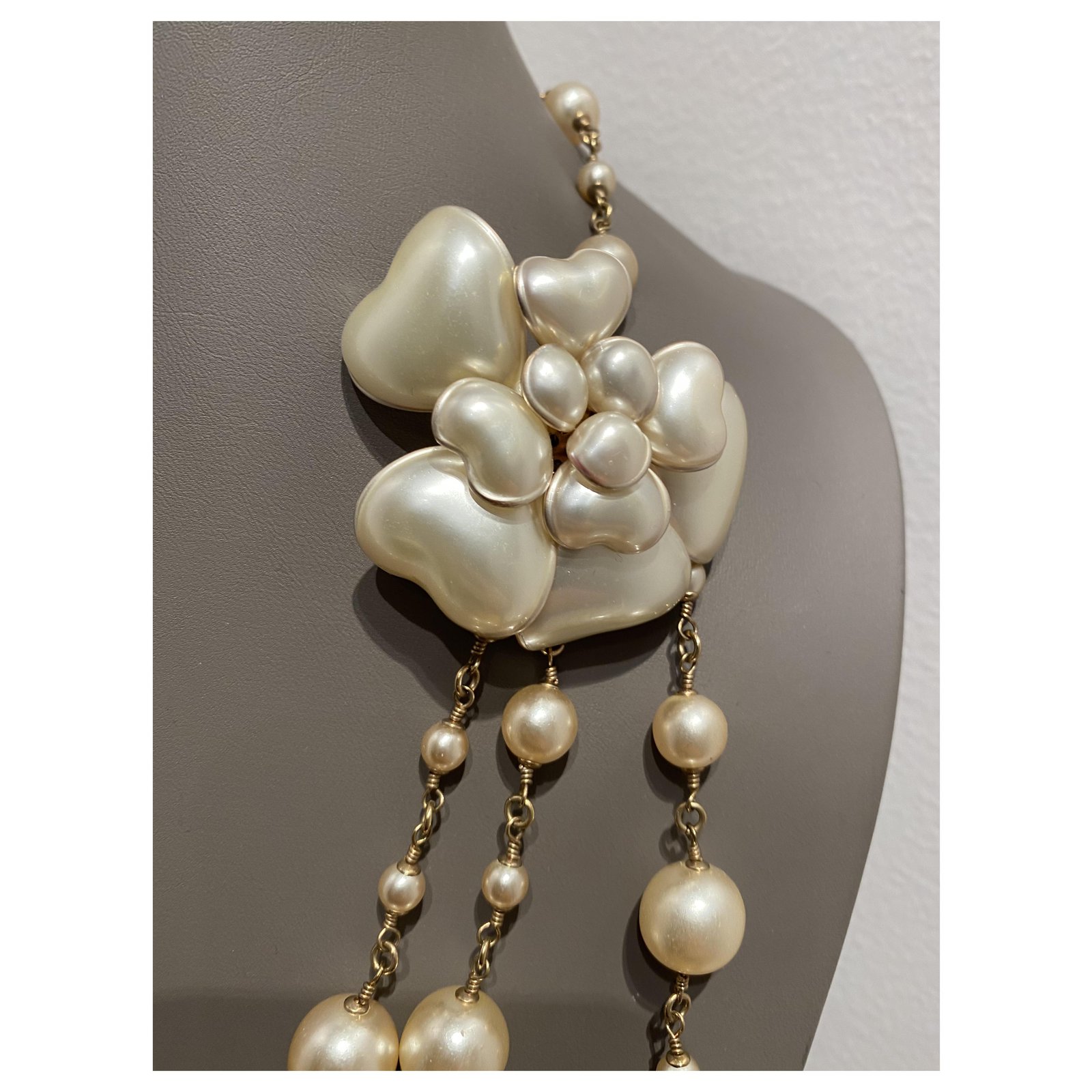 Chanel triple strand long pearl necklace ref.197784 - Joli Closet