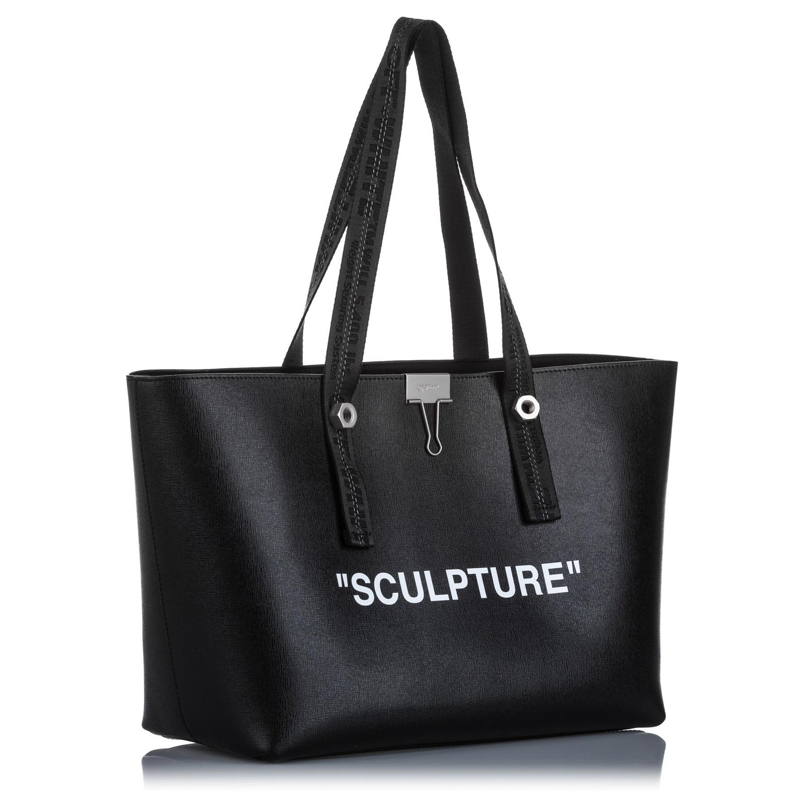 Off White Black Medium Sculpture Leather Tote Bag Pony-style calfskin  ref.226323 - Joli Closet