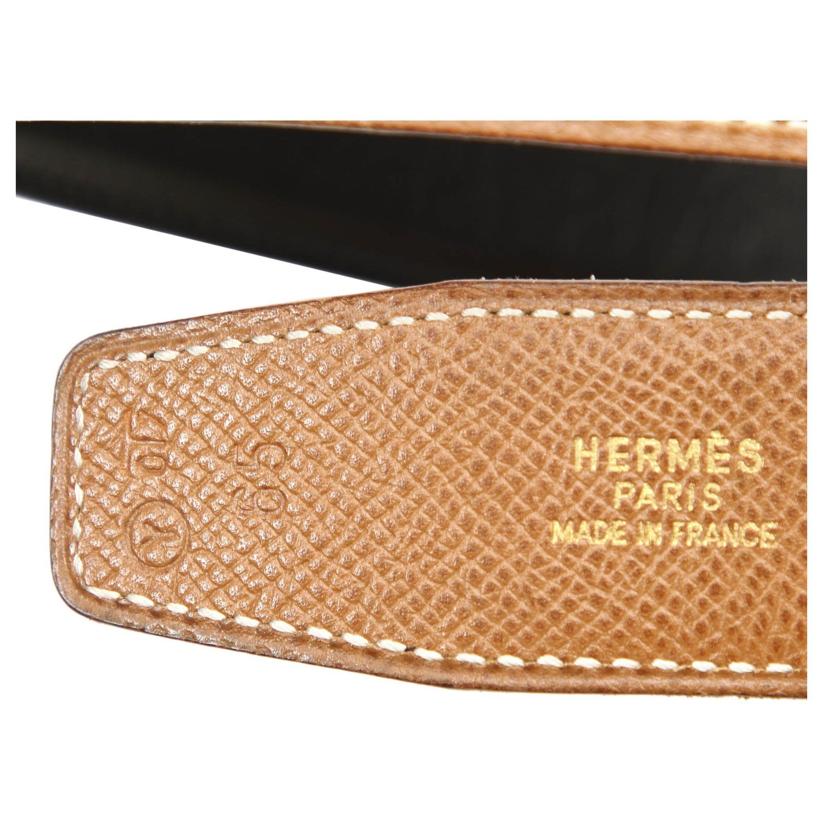 Hermès Hermes Brown Constance Leather Belt Beige Golden Metal Pony-style  calfskin ref.488983 - Joli Closet