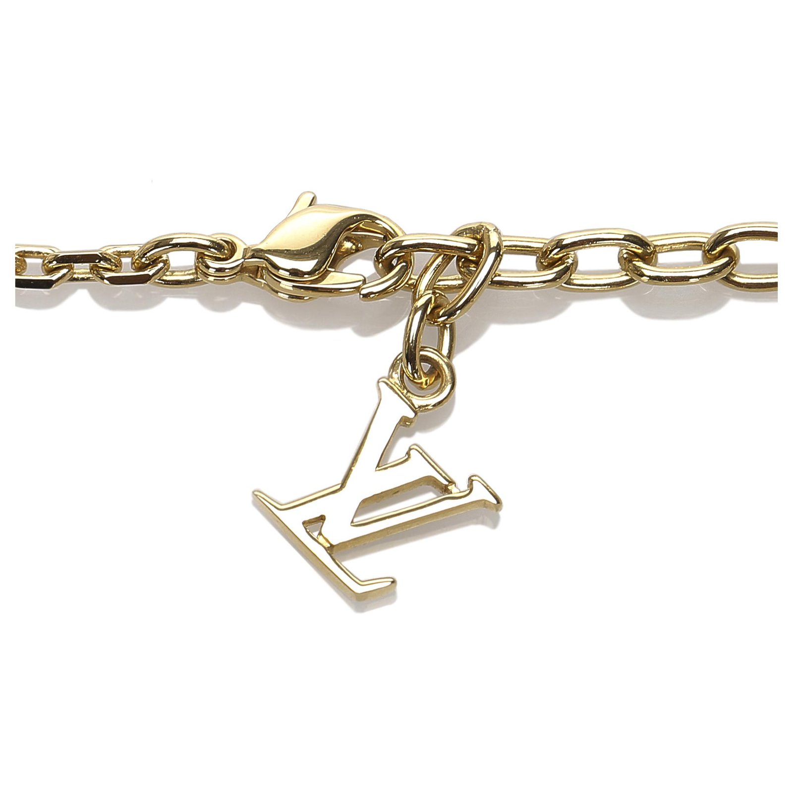 Louis Vuitton LV Monogram Gold The Gamble Crystal Necklace LV-0814N-0004