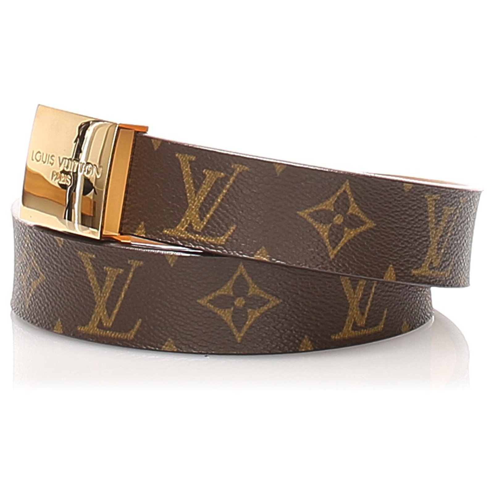 Louis Vuitton Brown Monogram Inventeur Belt Golden Cloth Metal ref.226968 -  Joli Closet