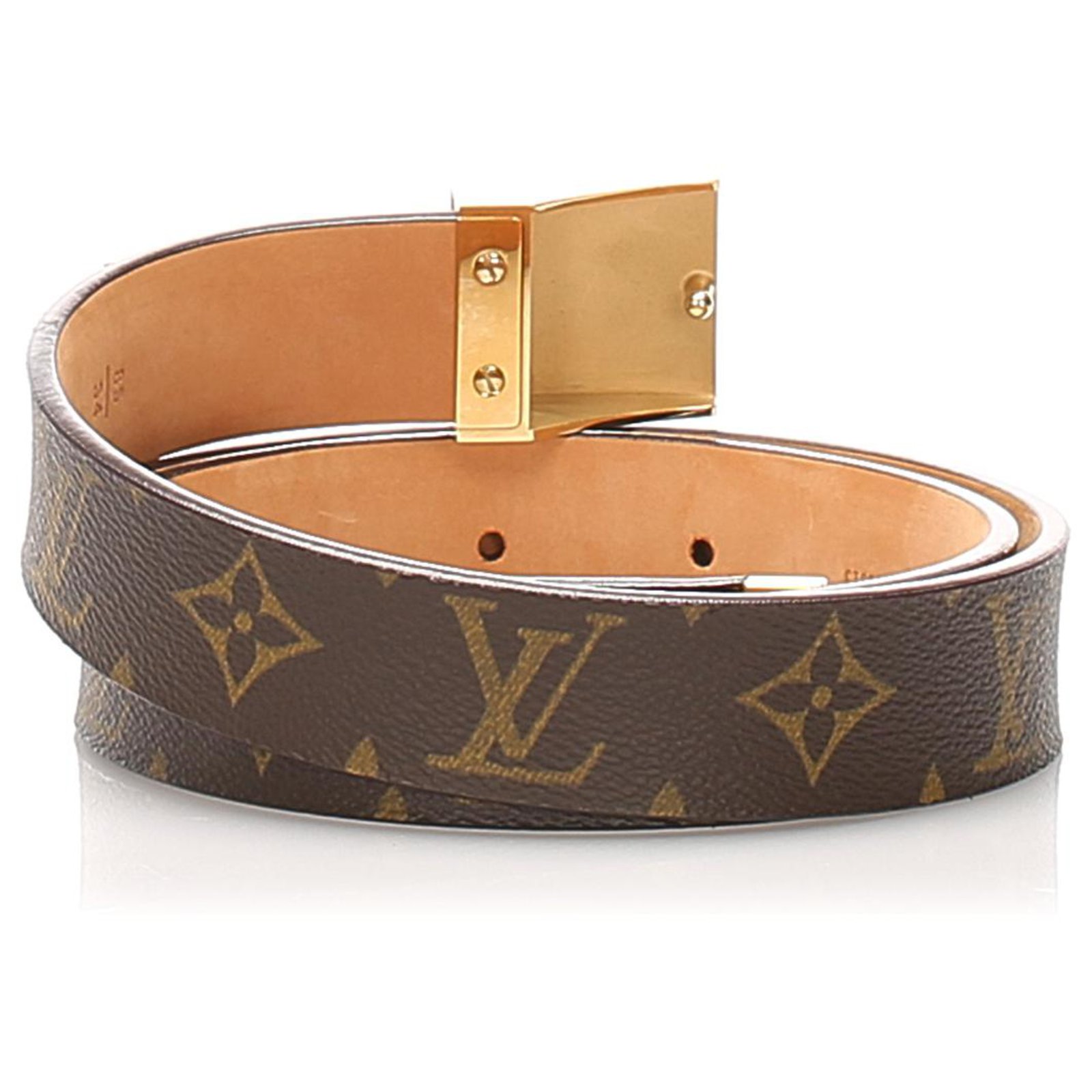 Louis Vuitton Brown Monogram Inventeur Belt Golden Cloth Metal ref.226968 -  Joli Closet