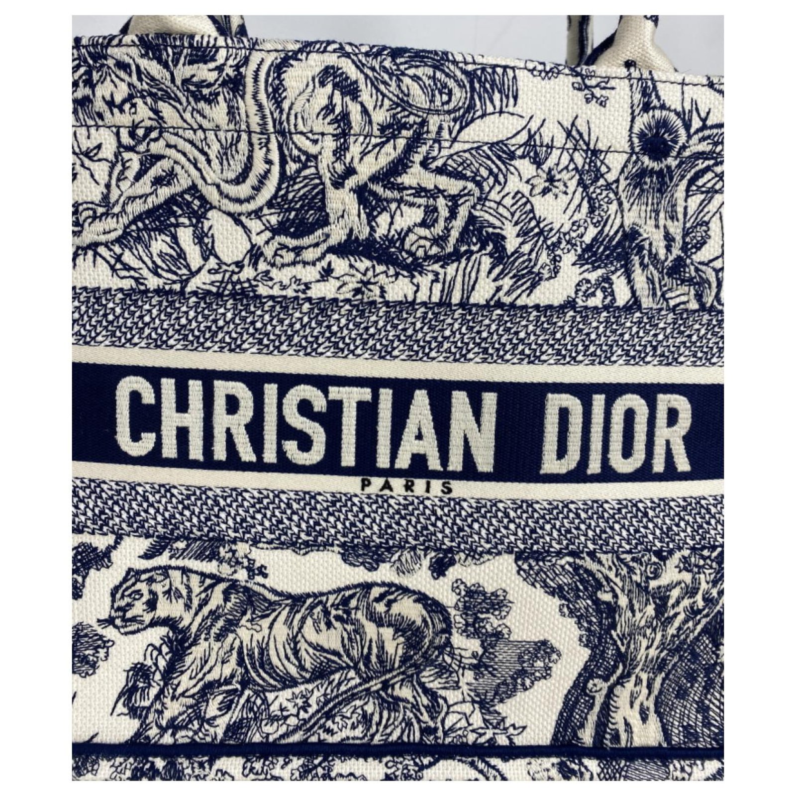 Christian Dior jungle book tote small Blue Cotton Cloth ref.227292 ...