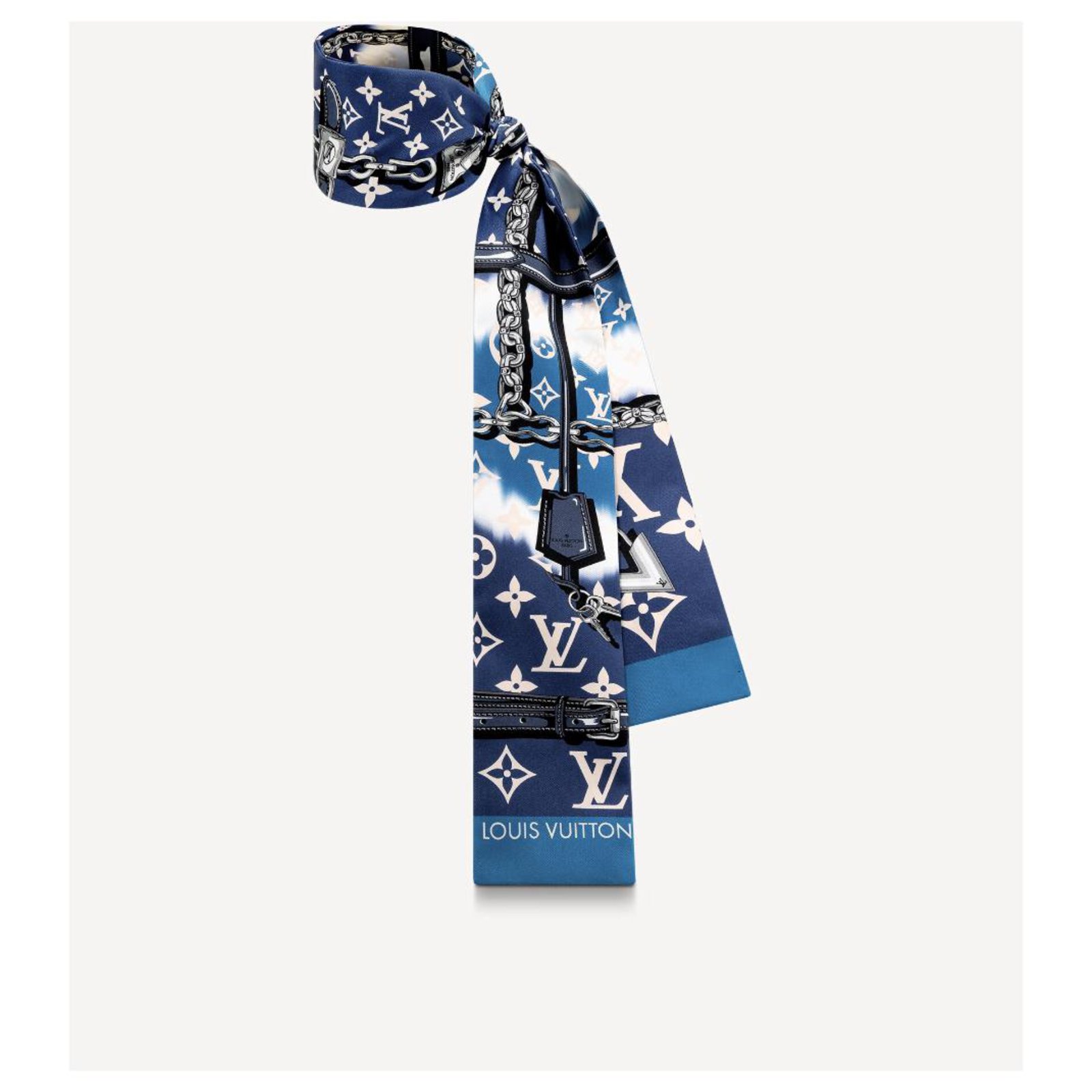 Louis Vuitton LV bandeau silk Blue ref.227416 - Joli Closet