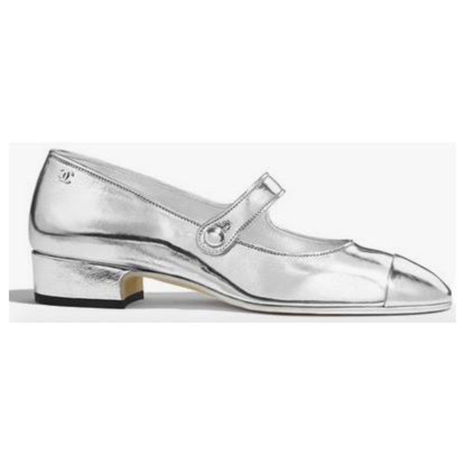 Chanel mary store janes silver