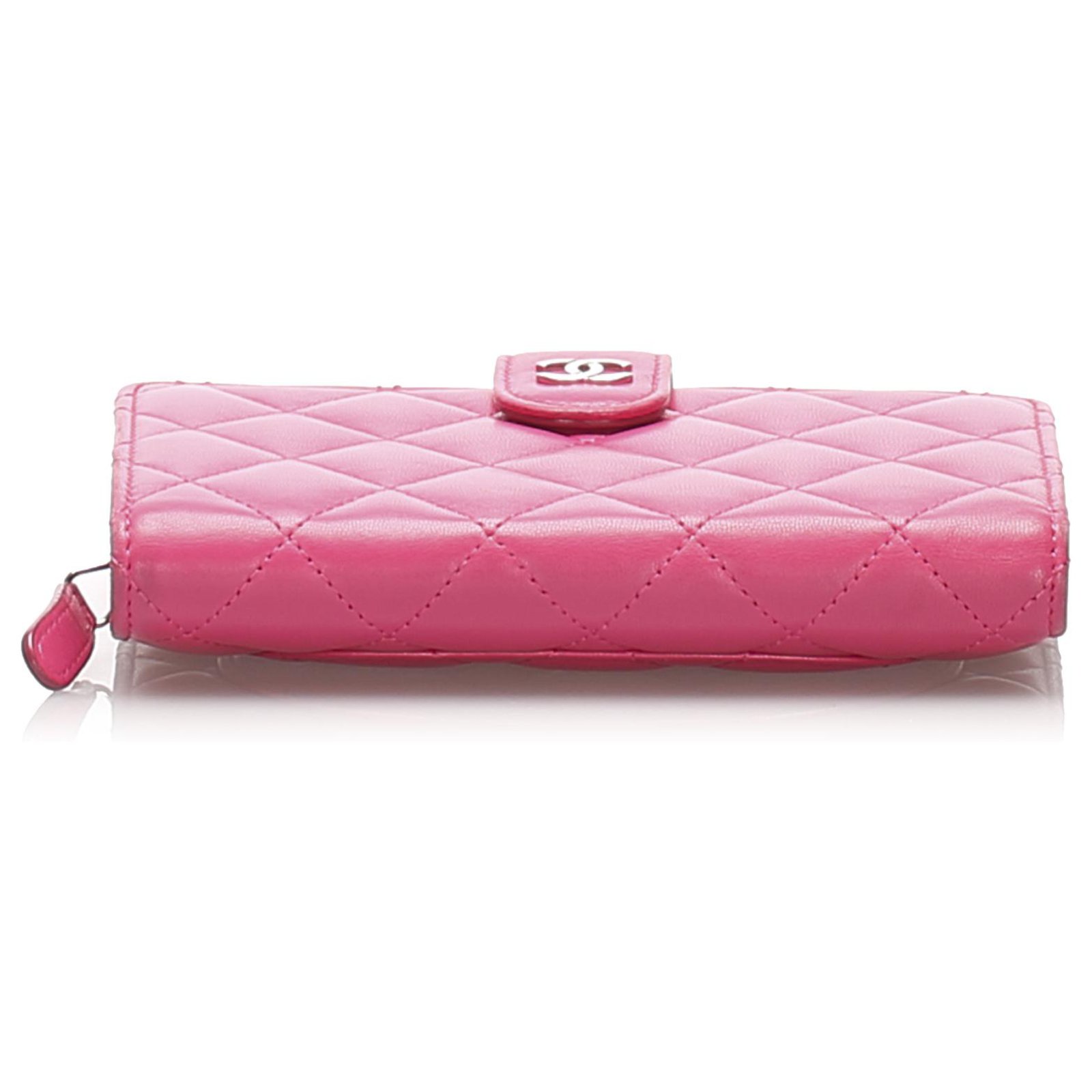 Chanel Pink CC Matelasse Lambskin Leather Wallet ref.227756 - Joli