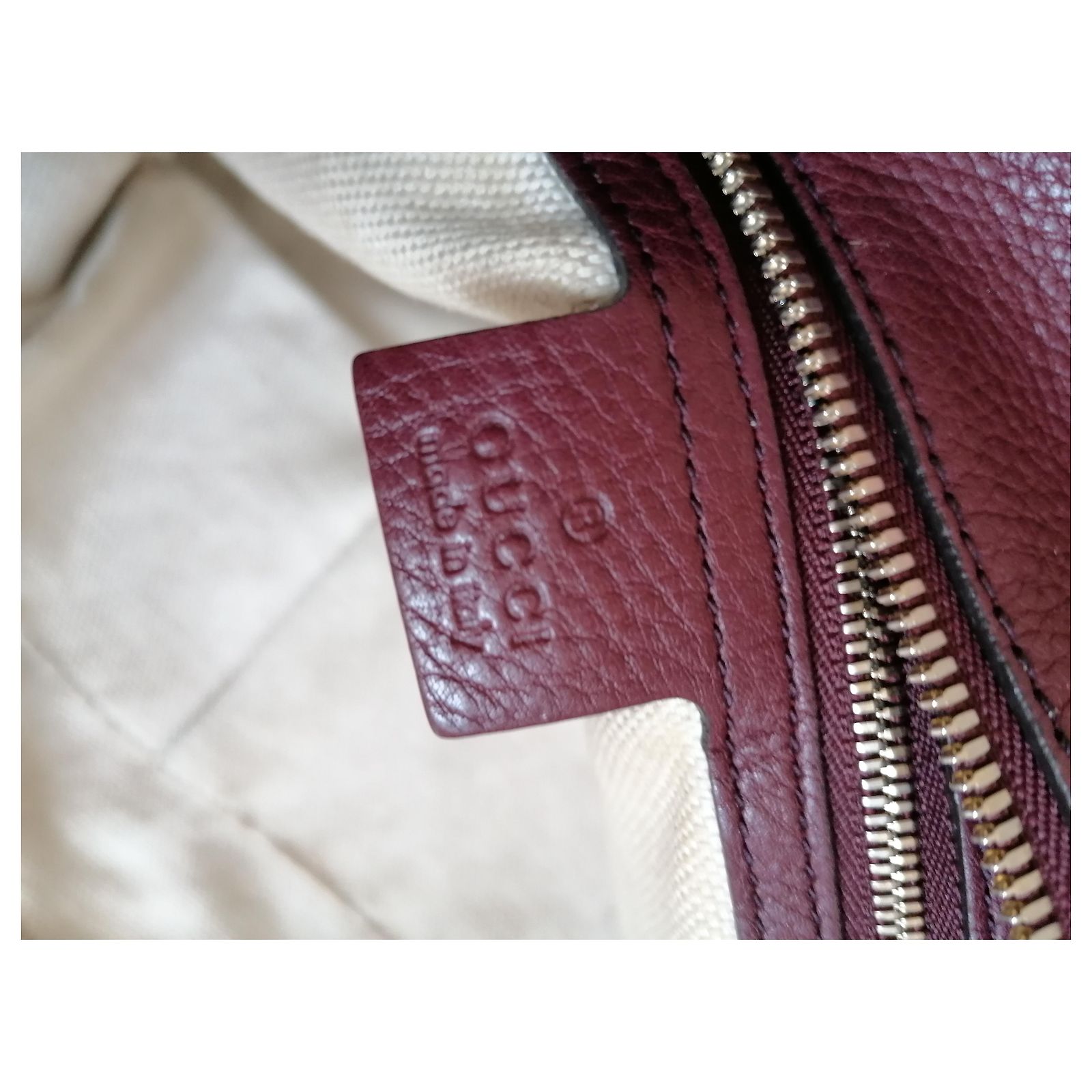 Gucci SOHO Dark red Leather ref.227999 - Joli Closet