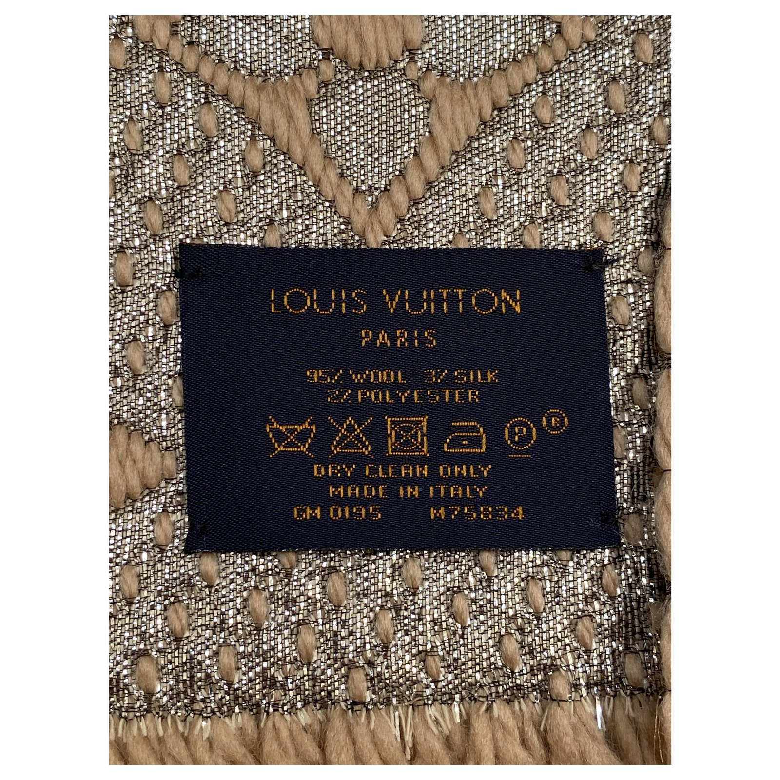 Louis Vuitton Logomania Shine Scarf Camel/Gold