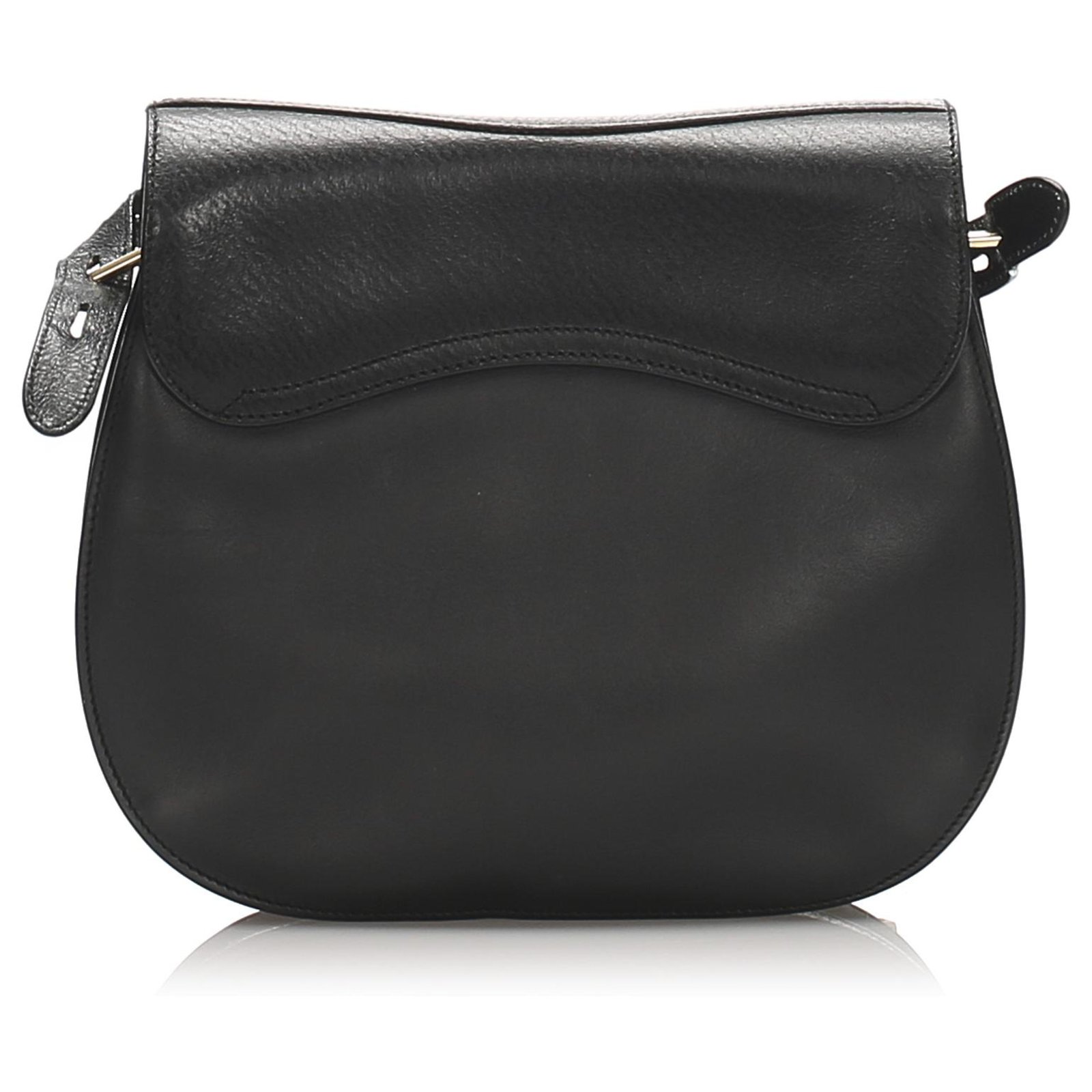 A Gucci Black Leather Saddle Bag