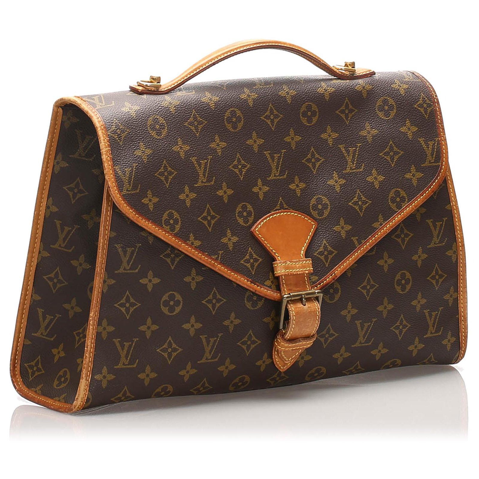 Louis Vuitton Brown Monogram Beverly Briefcase PM Leather Cloth