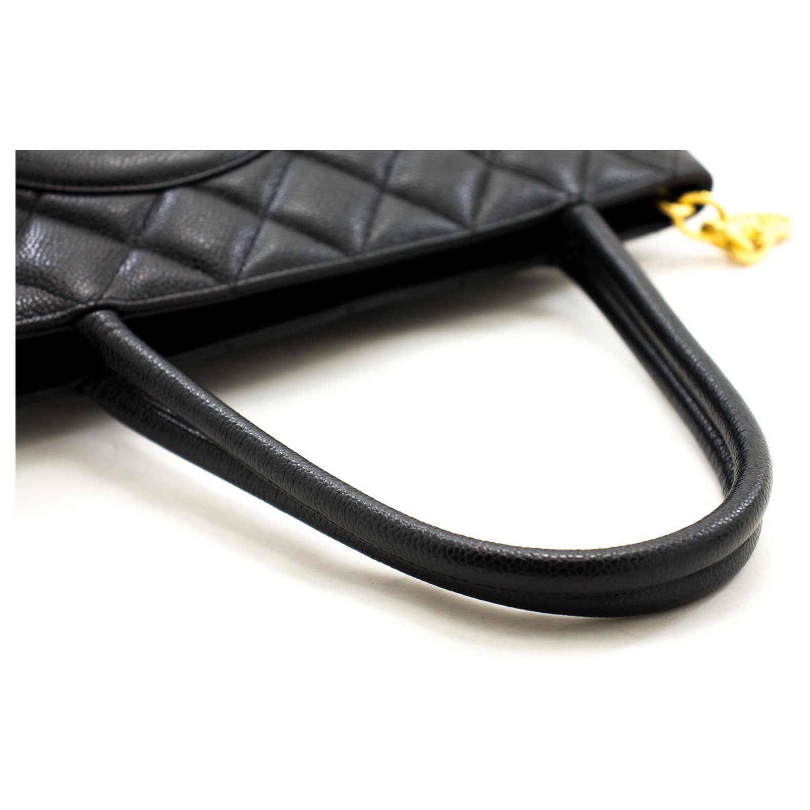 CHANEL Gold Medallion Caviar Shoulder Bag Grand Shopping Tote Black Leather  ref.228522 - Joli Closet