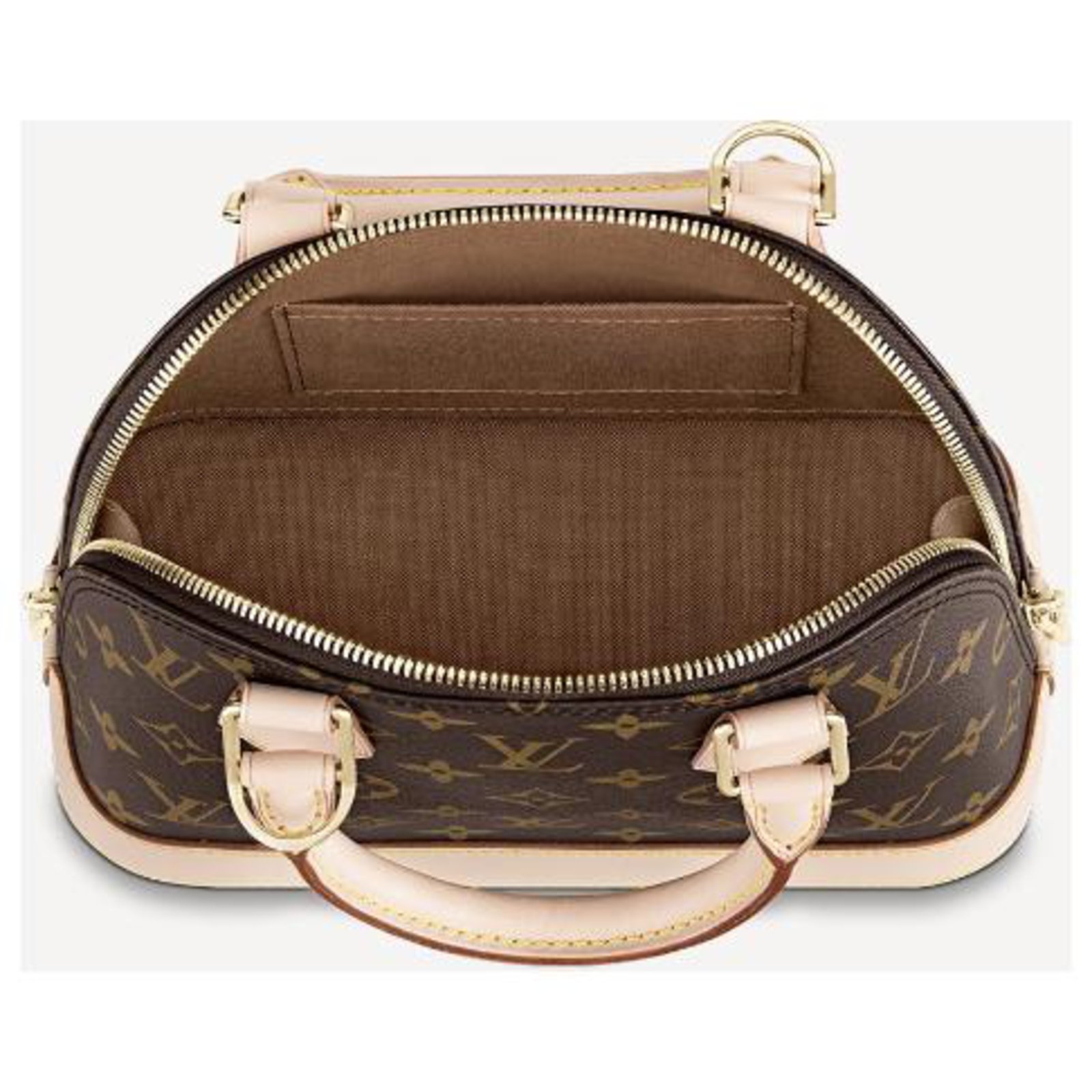 Alma bb leather handbag Louis Vuitton Brown in Leather - 19576842