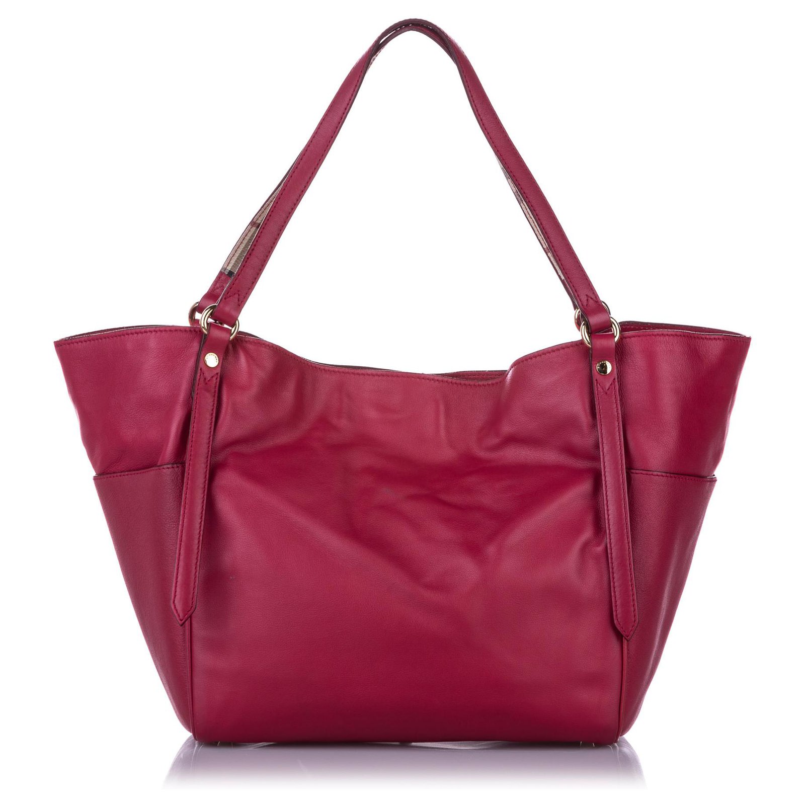 Burberry Red Canterbury Leather Tote Bag Pony-style calfskin  -  Joli Closet