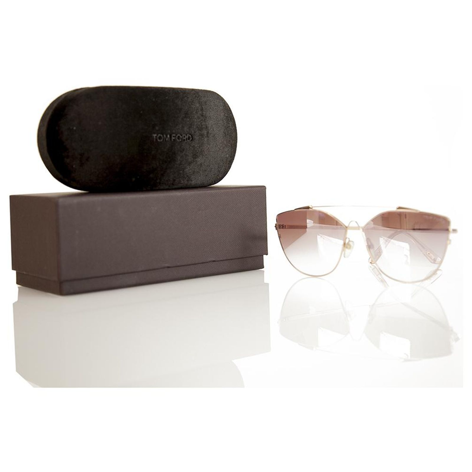 Tom Ford Jacquelyn-2 rose gold cat eye sunglasses TF563 33Z 64-12-140 Tom Ford FT0563 28G Jacquelyn Women Sunglasses Brown  main image 3
