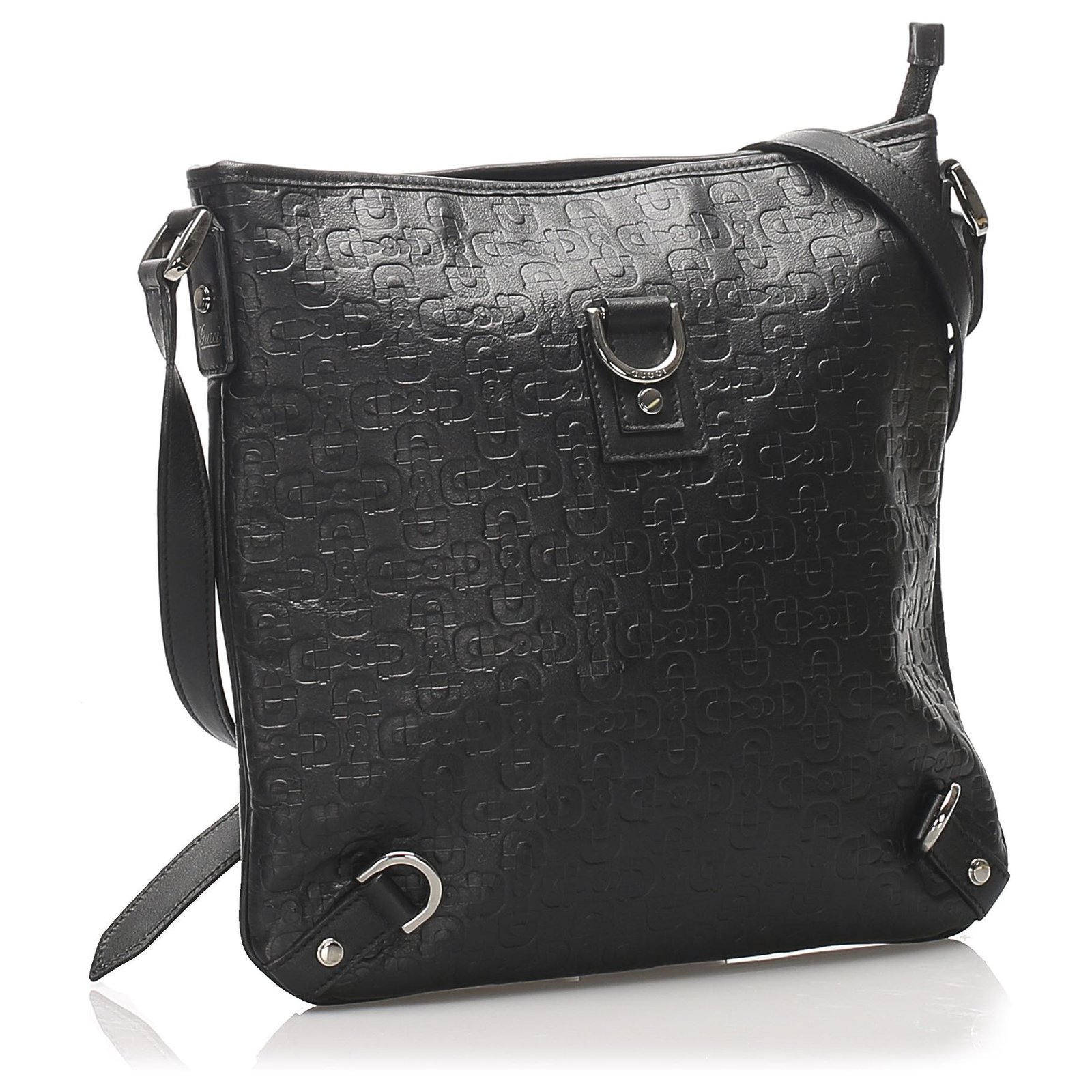 gucci black leather side bag
