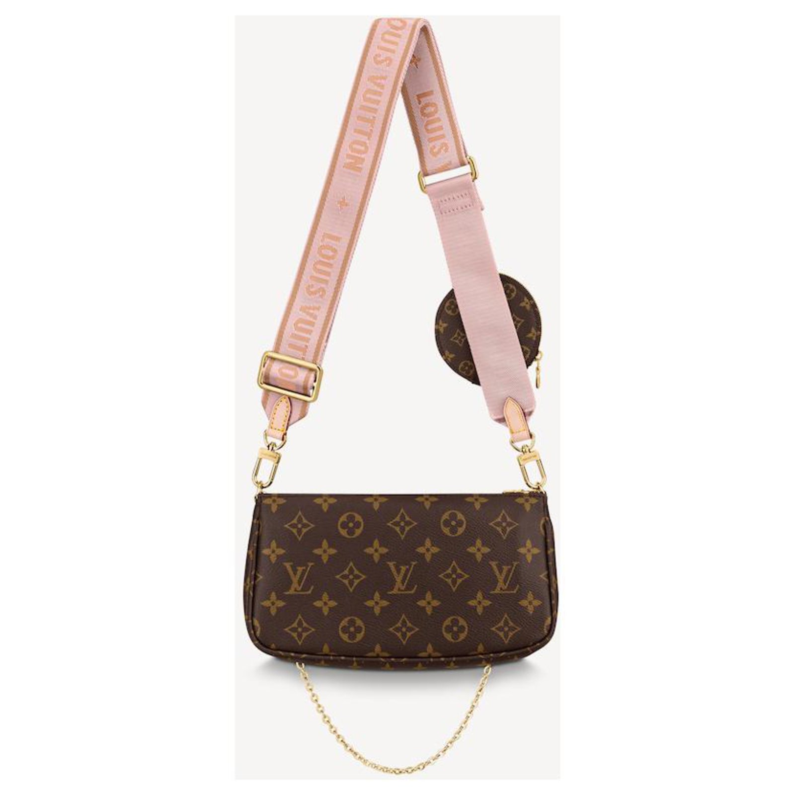Louis Vuitton Multi Pochette Accesories Brown Pink Leather ref.229788 -  Joli Closet