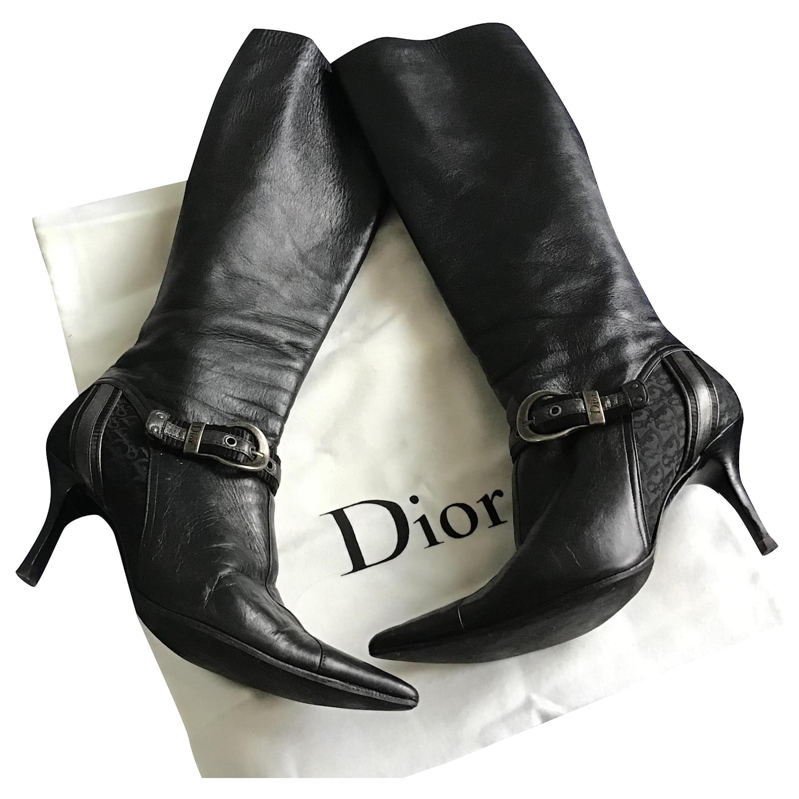 Christian Dior Boots Black Lambskin ref.229878 Joli Closet