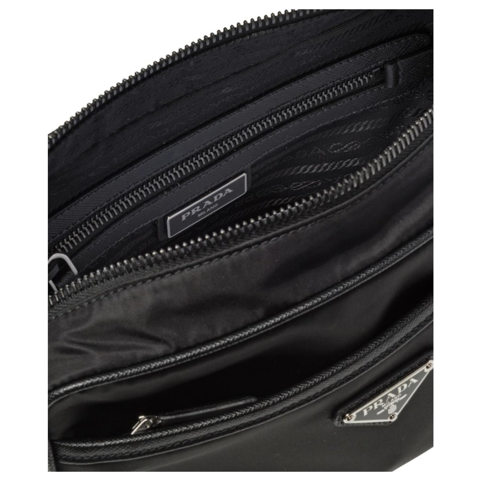 Prada Tasche Nylon-Einkaufskette Schwarz ref.941153 - Joli Closet