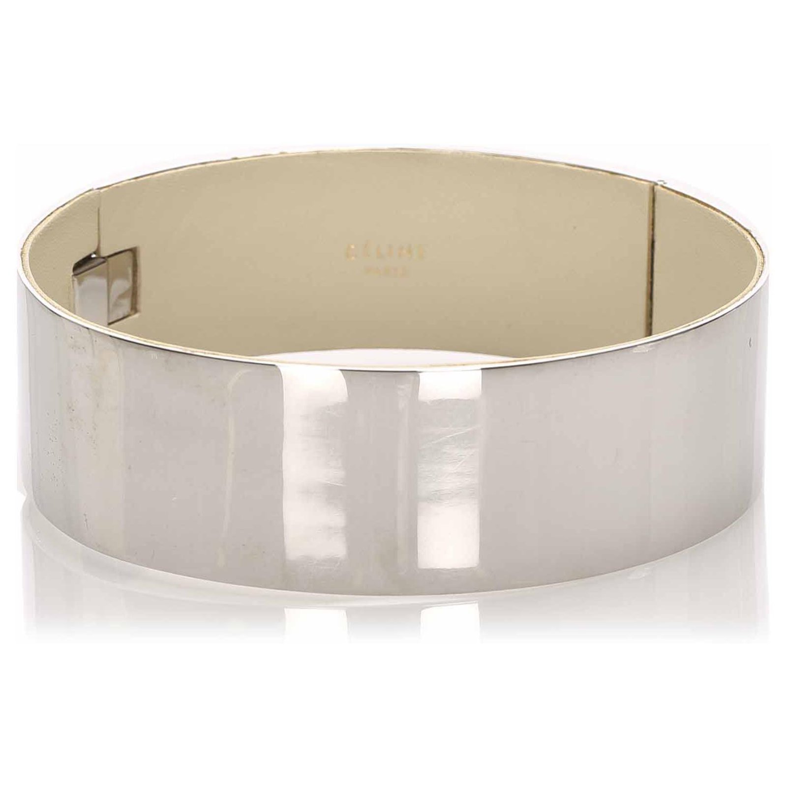 Céline Celine Silver Manchette Metal Cuff Silvery ref.230350