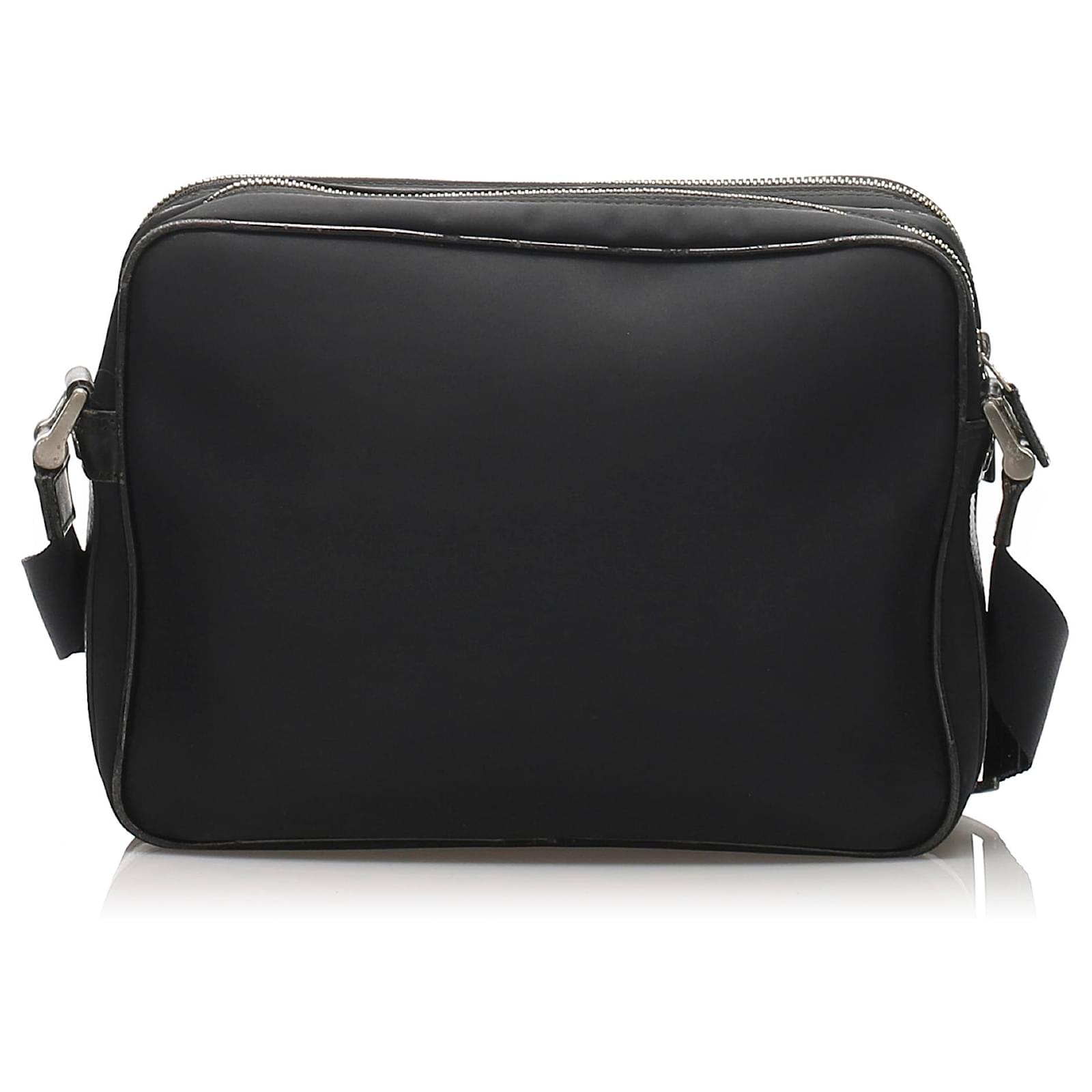 black nylon crossbody bag