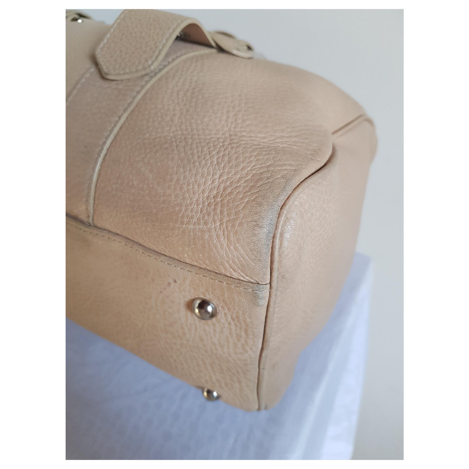 Longchamp Kate Moss Beige Leather ref.230994 - Joli Closet