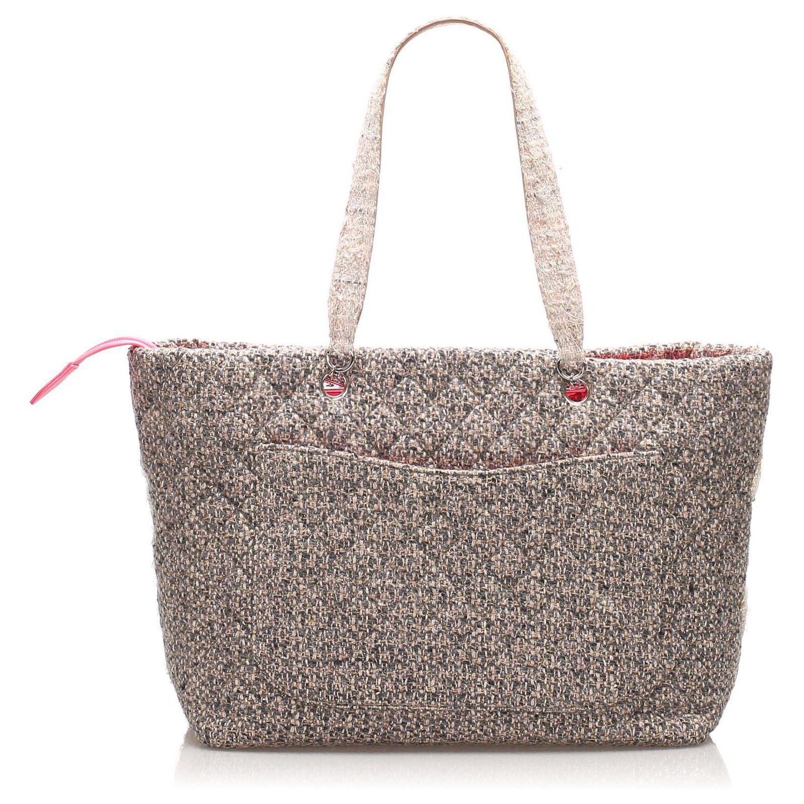 Chanel Gray Cambon Ligne Tweed Tote Bag Multiple colors Grey Cloth  ref.231368 - Joli Closet