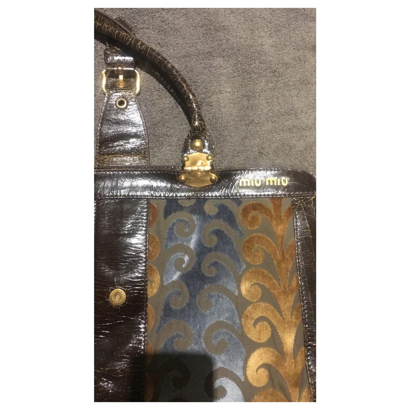 miu miu vintage bag Brown Leather ref.231769 - Joli Closet