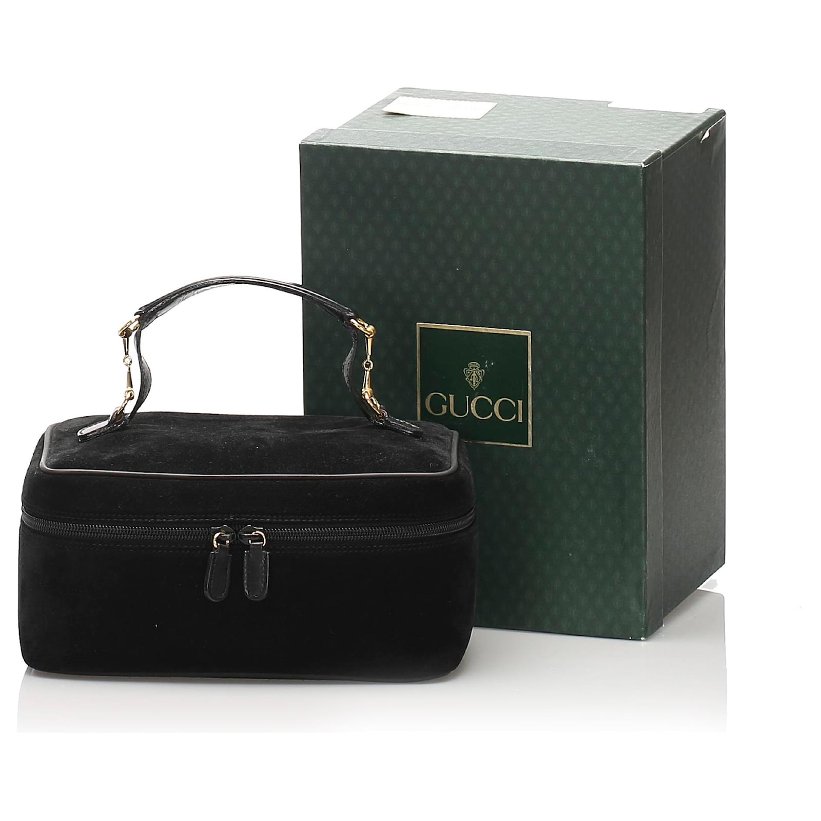 Trousses De Maquillage Vintage Vanity En Simili Cuir Noir - Occasion