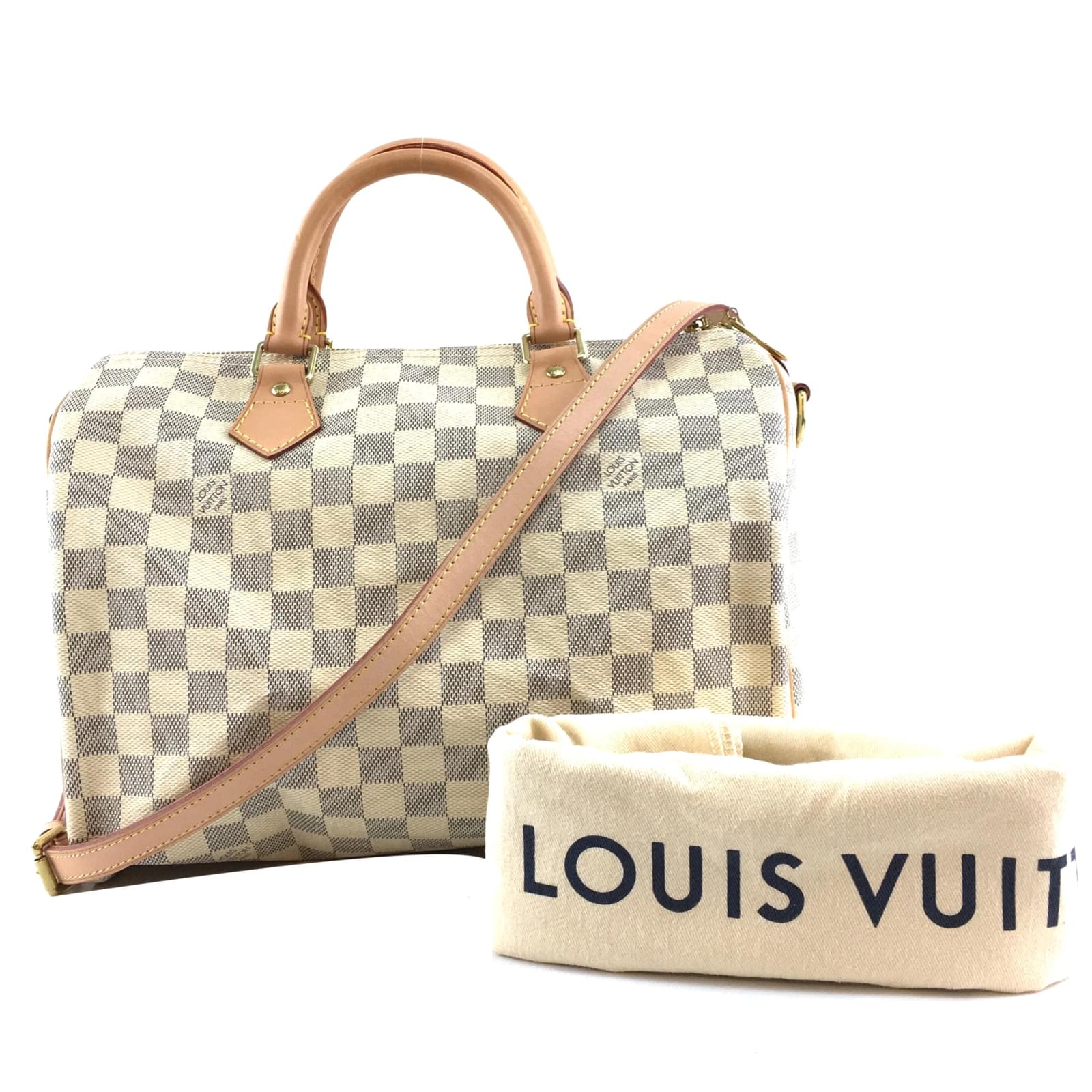 louis vuitton speedy 30 bandouliere damier azur