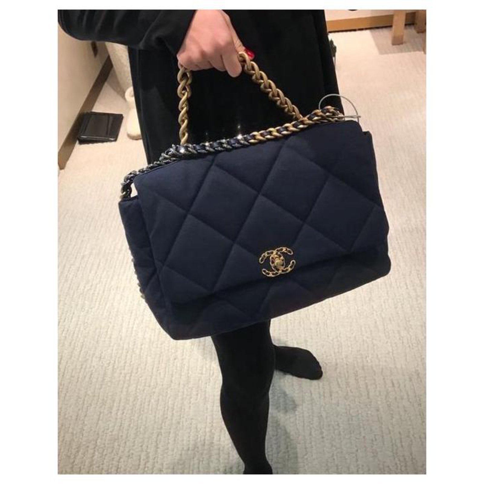 Chanel 19 cloth handbag Chanel Navy in Cloth - 29867991