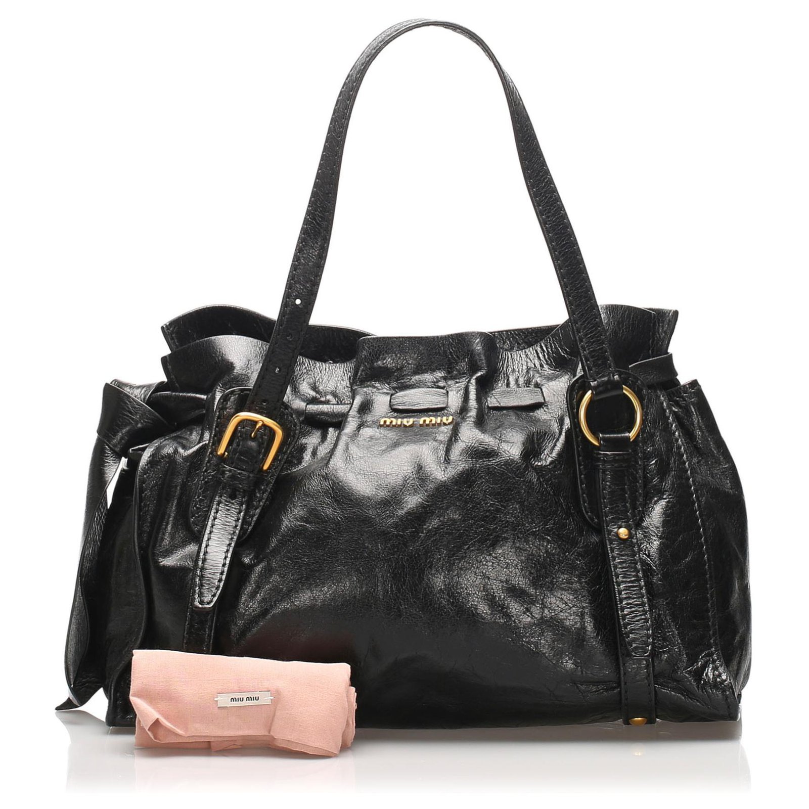バッグ miu miu vitello lux 2way hand bag black MIU MIU(ミュウミュウ) 2WAYショルダーバッグVITELLO LUX