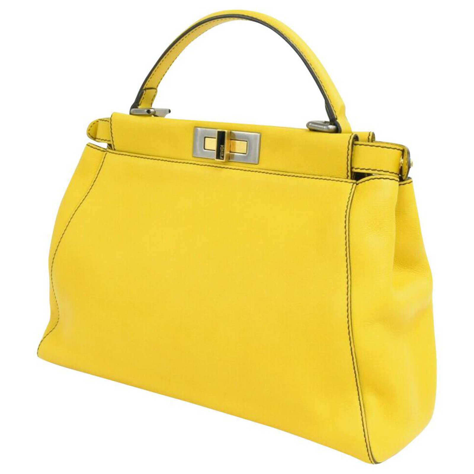 Fendi Peekaboo Yellow Leather ref.233484 - Joli Closet