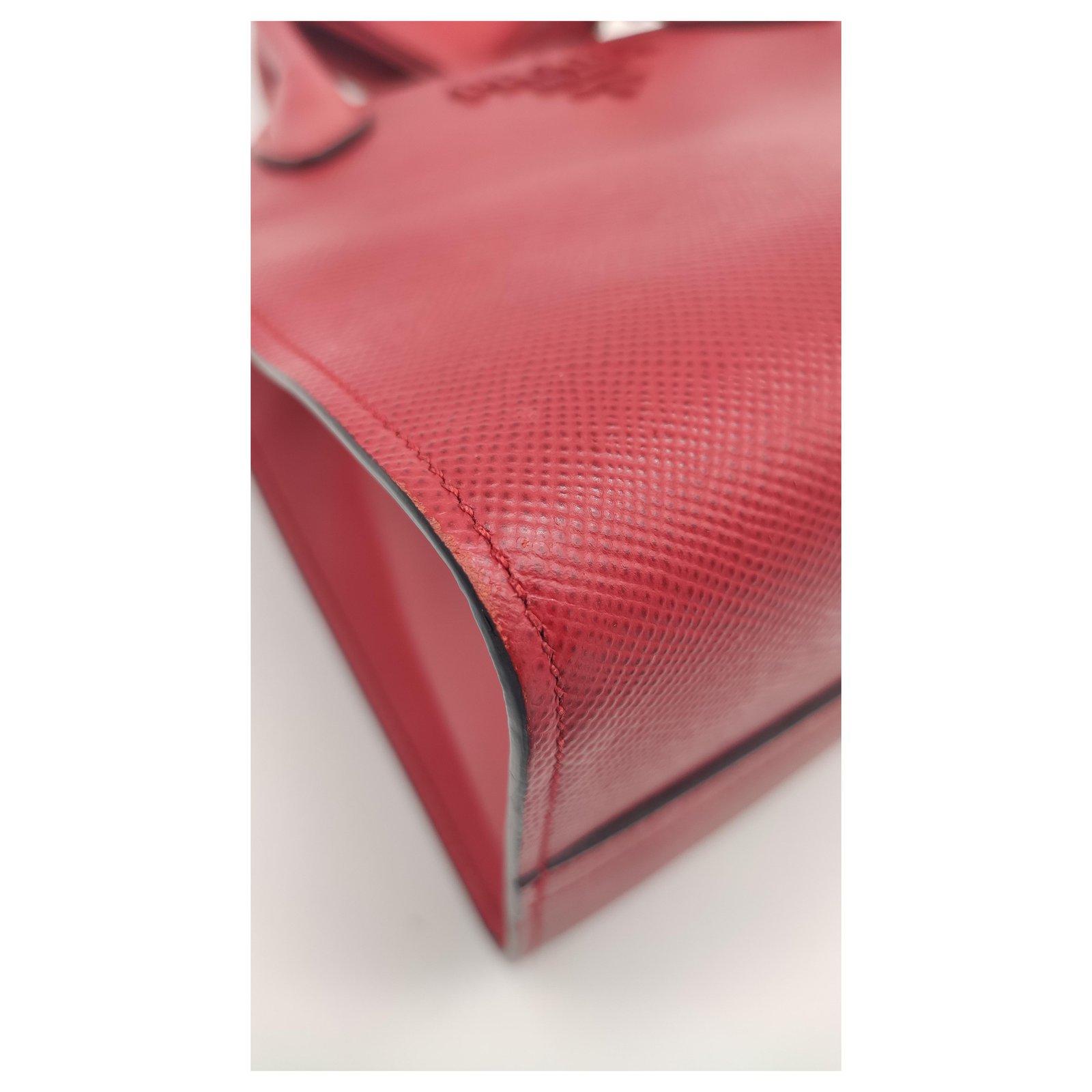 PRADA saffiano red box bag