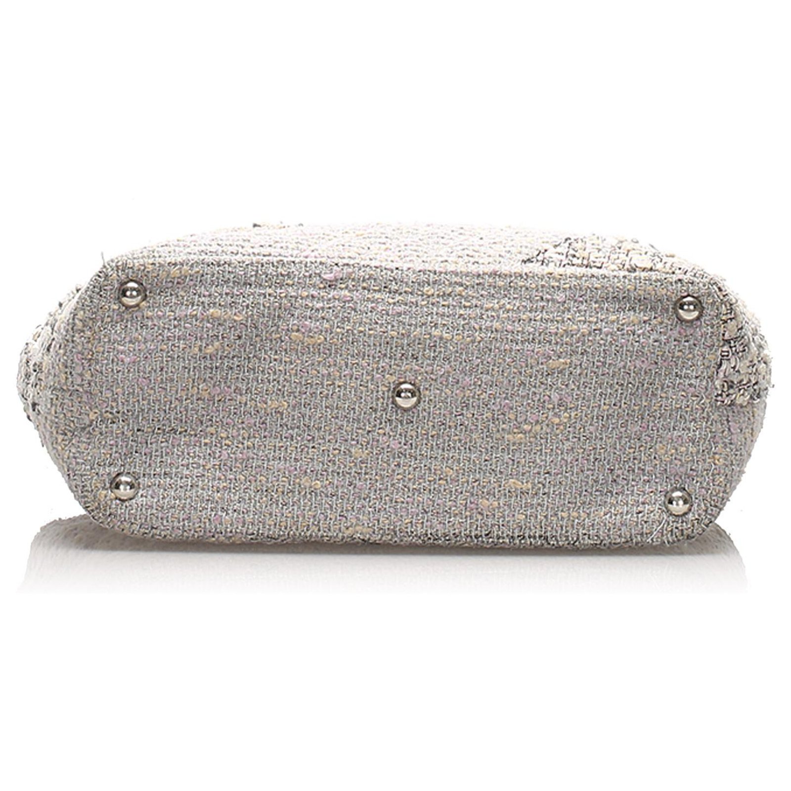 Chanel Gray Cambon Ligne Tweed Tote Bag Multiple colors Grey Cloth  ref.231368 - Joli Closet