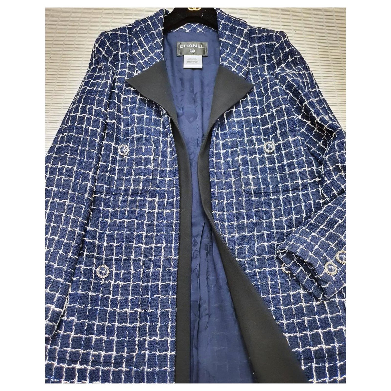 Chanel Alexa Chung coat Navy blue Tweed ref.234018 - Joli Closet