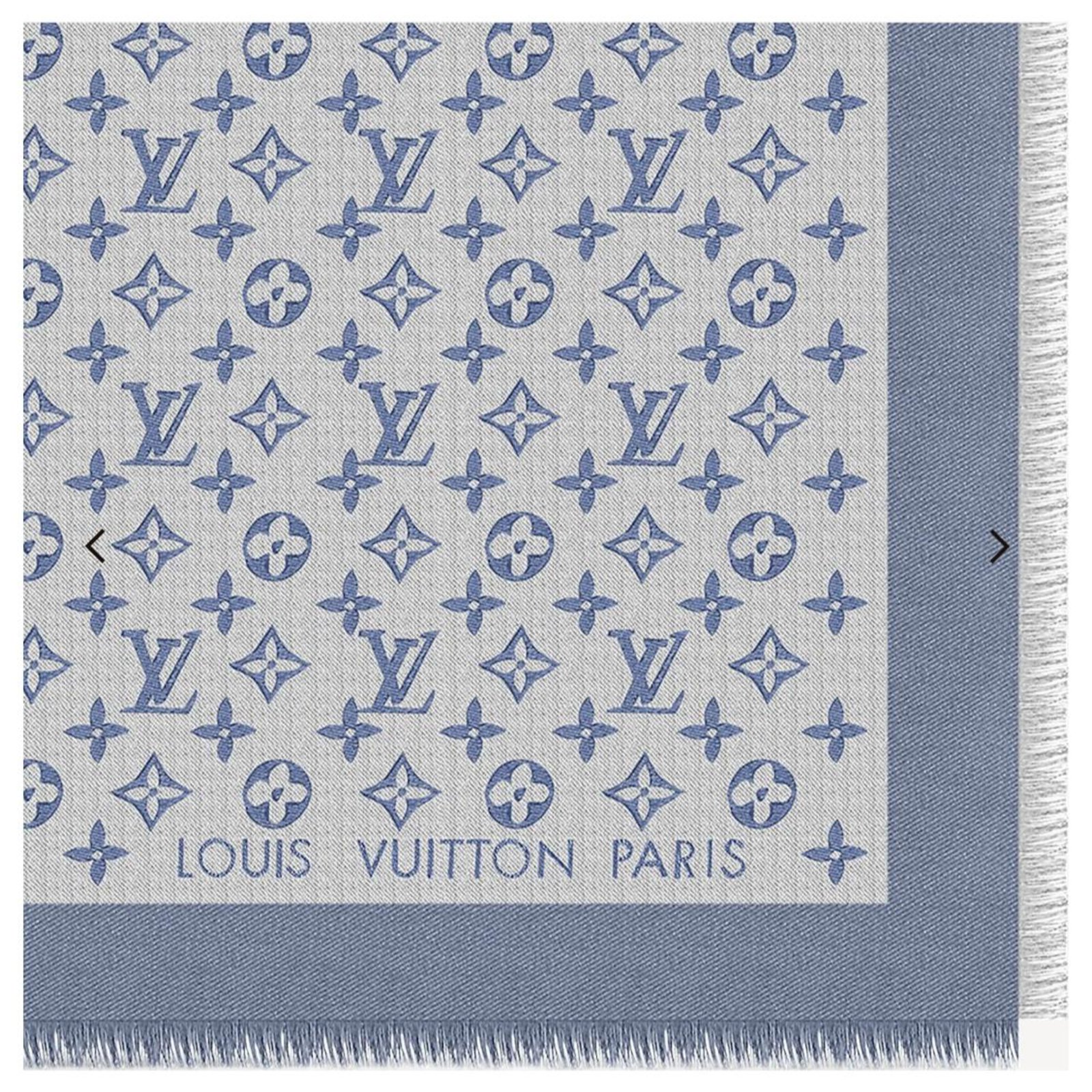 Louis Vuitton M71382 Monogram Denim Shawl Light blue Silk Wool ref.234051 -  Joli Closet