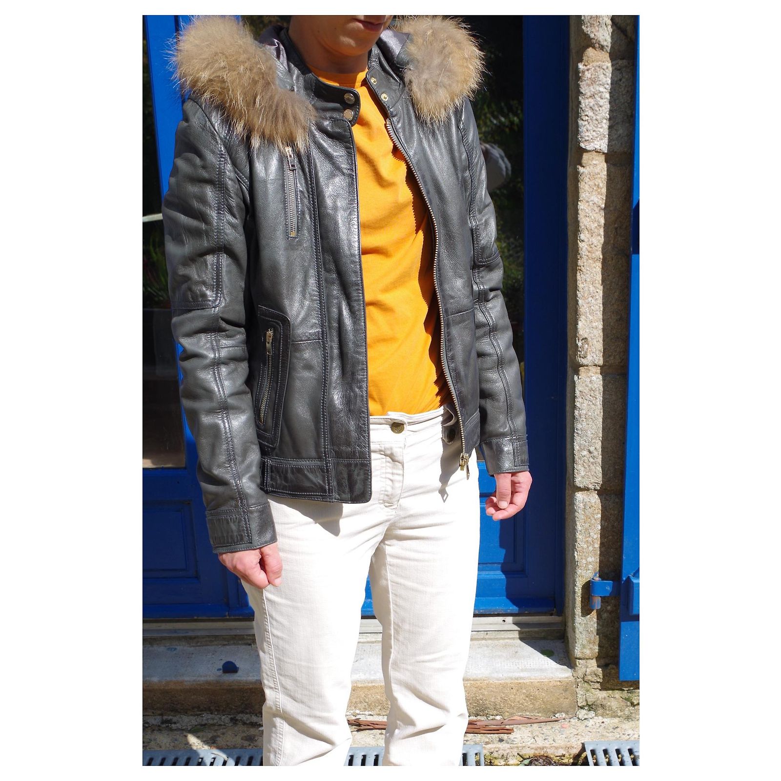Veste En Cuir OAKWOOD Marron - Taille S FR - Occasion Très Bon État - Pour Femme