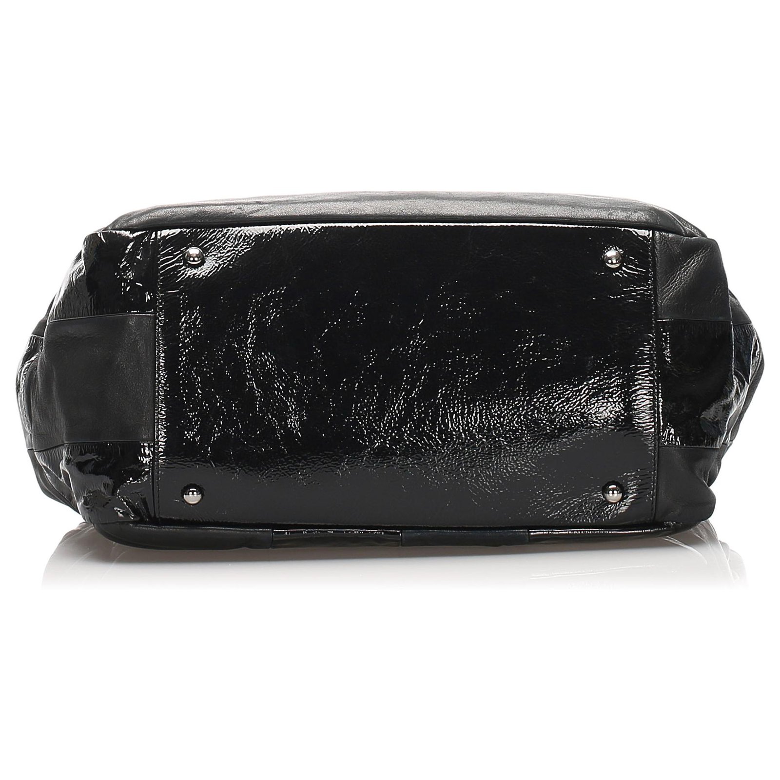 Chanel Black Accordion CC Brooklyn Leather Flap Bag Silvery Patent leather  ref.234726 - Joli Closet