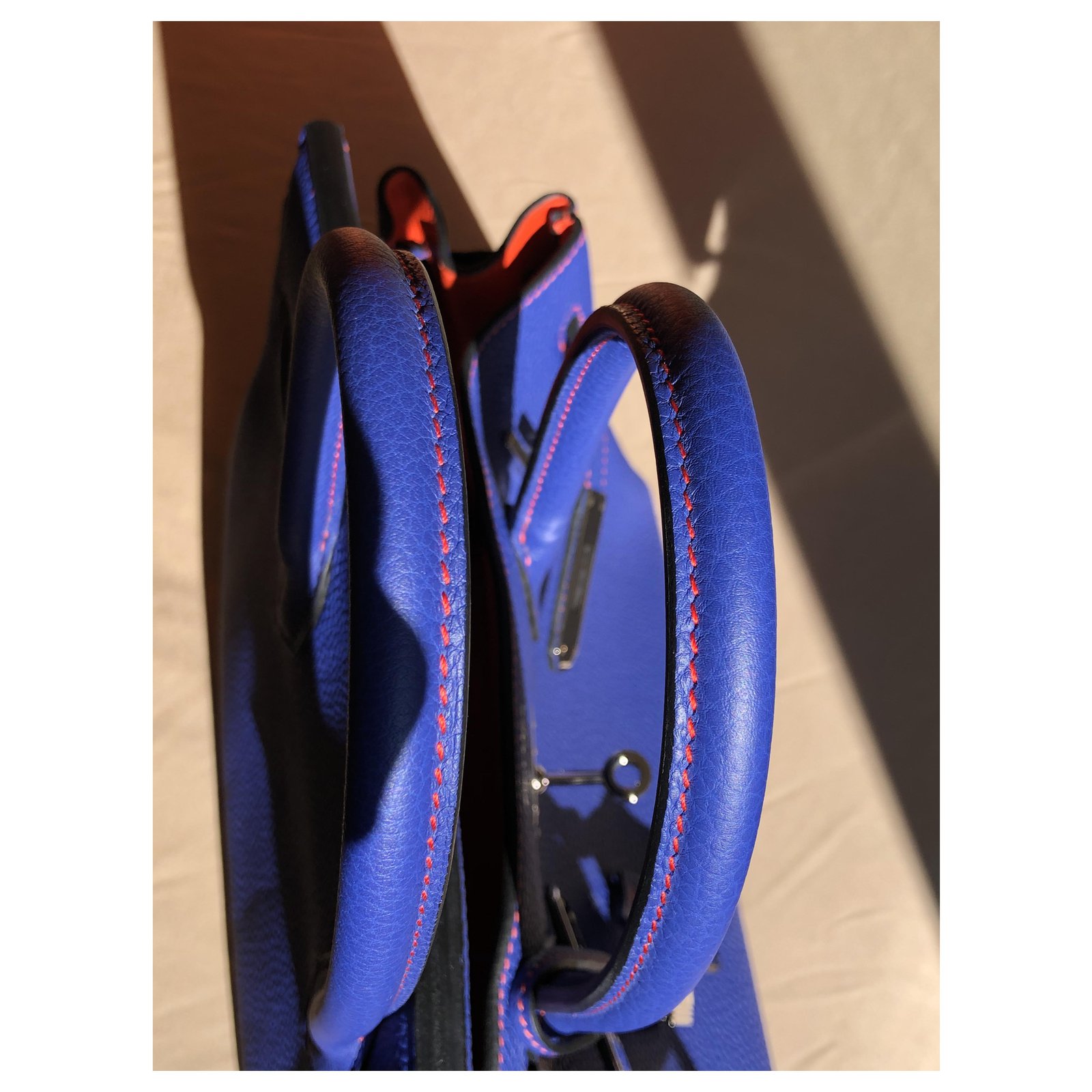 Acapulco Hermès HERMES BIRKIN BAG BAG 30 TOGO CALF NEVER WORN Blue Leather  ref.166033 - Joli Closet
