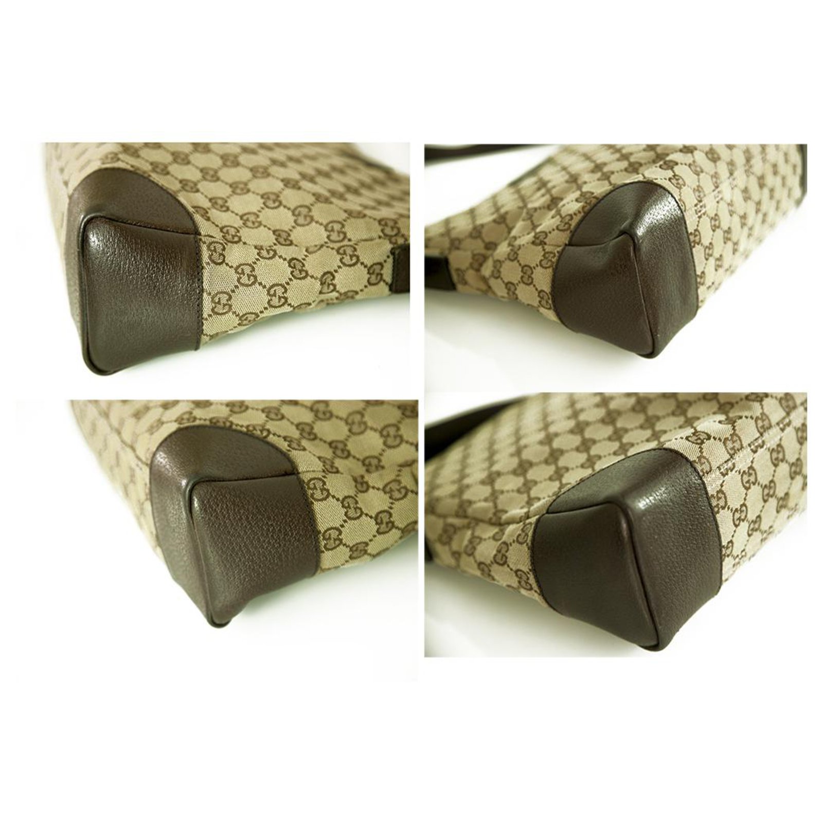 Gucci Monogram GG Beige canvas Shoulder Messenger Bag with brown leather  trim Cloth ref.235115 - Joli Closet