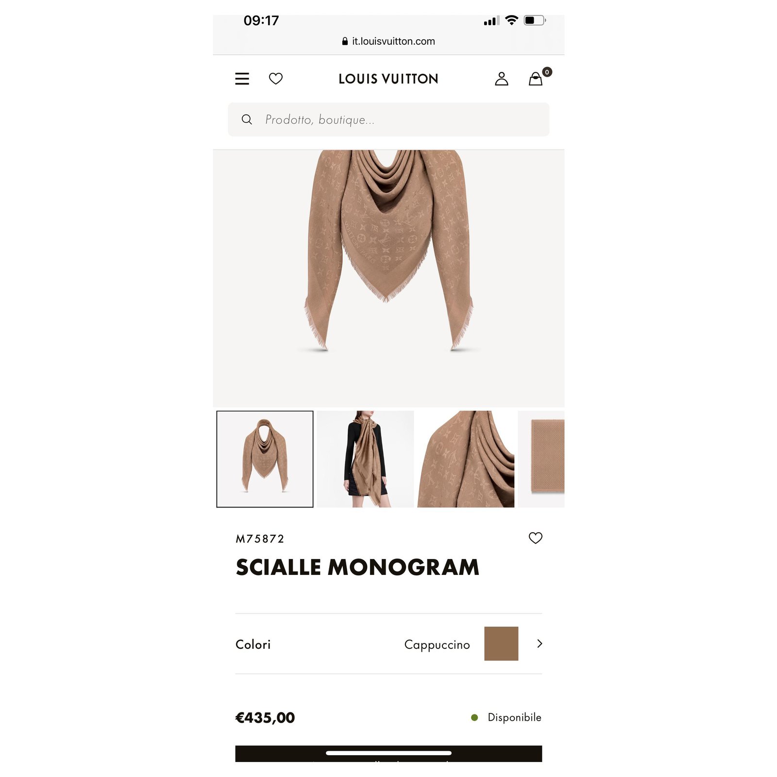 Louis Vuitton MONOGRAM SHAWL CAPUCINE Caramel Silk ref.235280 - Joli Closet
