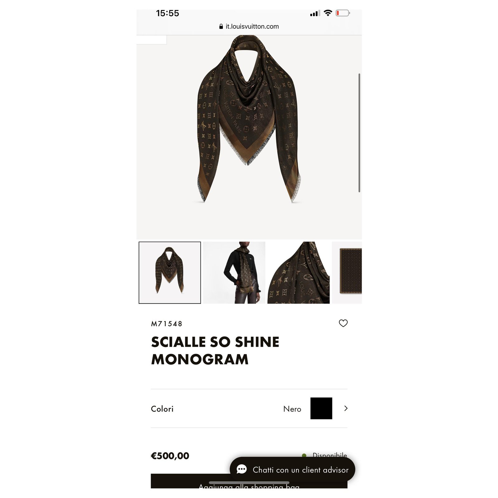 So Shine Monogram Shawl - Luxury S00 Brown