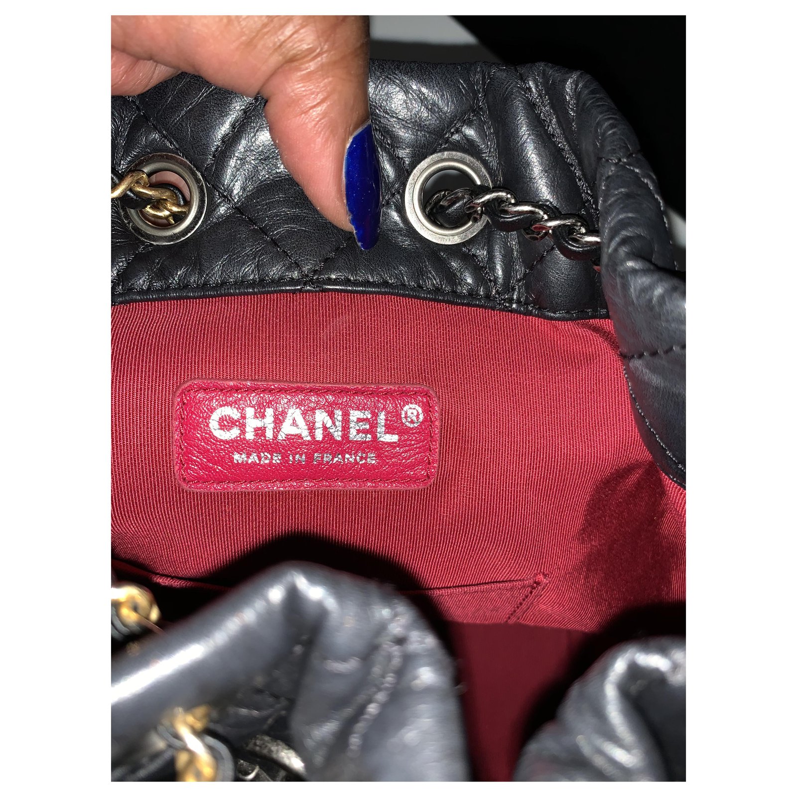 Chanel Gabrielle backpack Black Leather  - Joli Closet