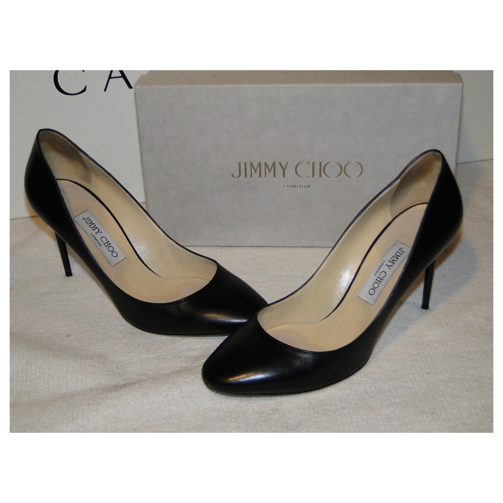 Jimmy Choo Esmee heels 85 P 39,5 black leather ref.236100 Jimmy Choo Esmee heels 85 P 39,5 black leather ref.236100