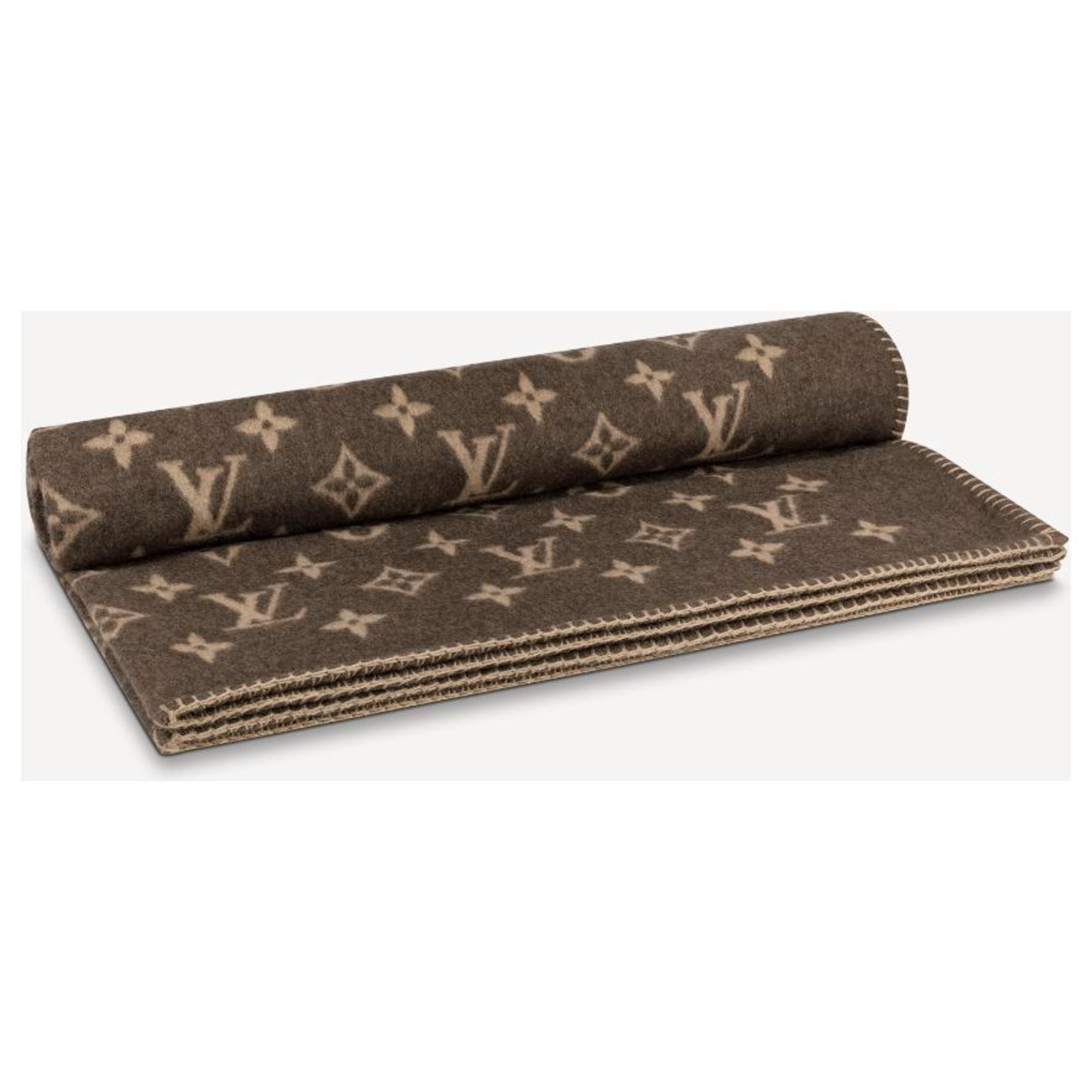 LOUIS VUITTON MP2260 Couverture Small Cat Gram blanket Wool / Cashmere Brown